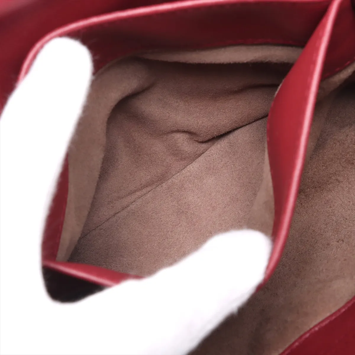 Intrecciato Olympia Leather Chain Shoulder Bag Red — view 9