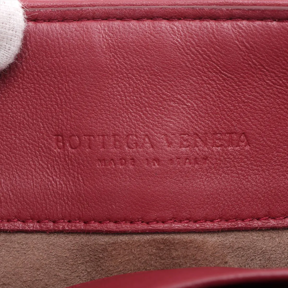 Intrecciato Olympia Leather Chain Shoulder Bag Red — view 10