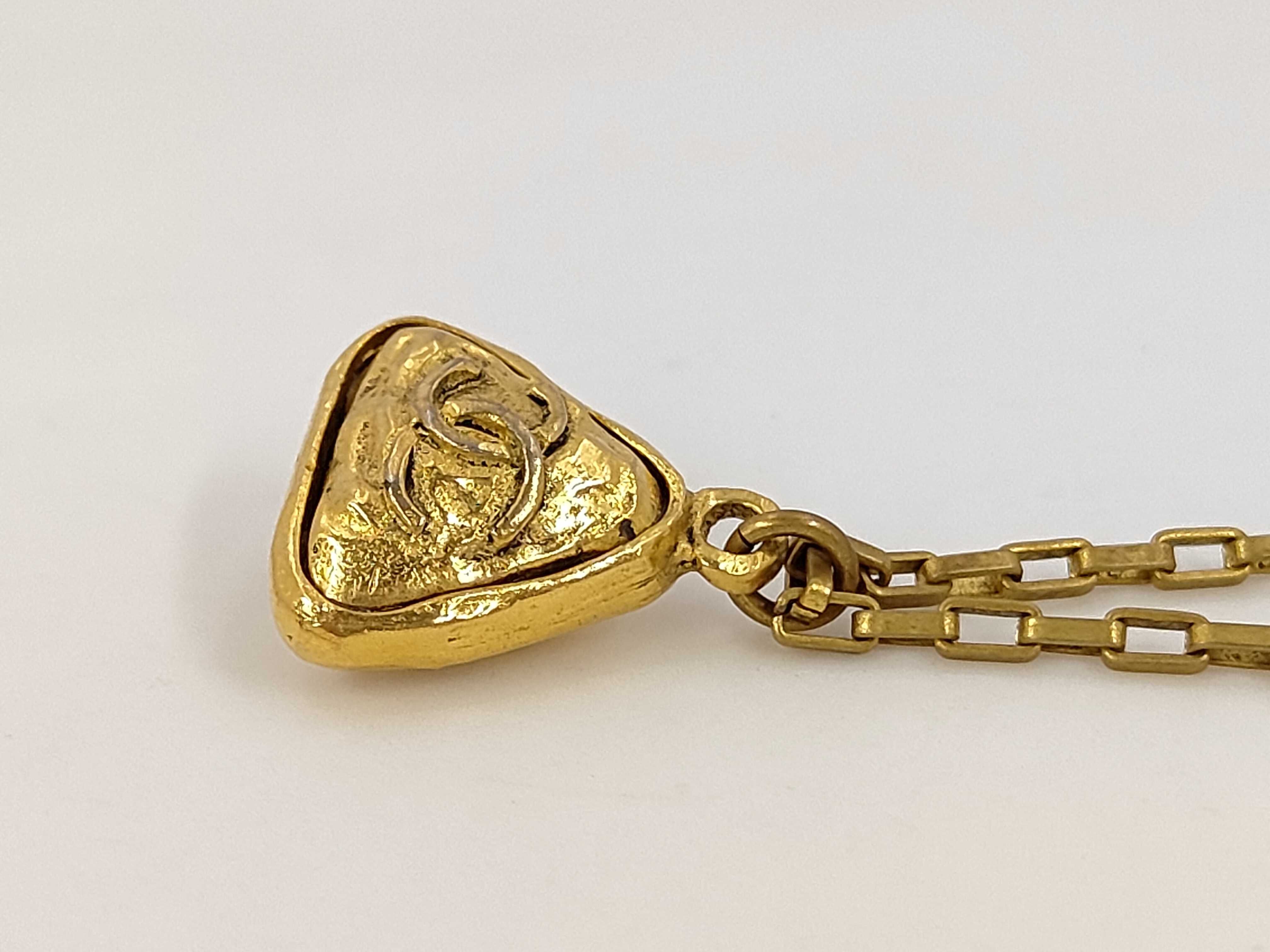 Vintage Gold Triangle Necklace — view 2