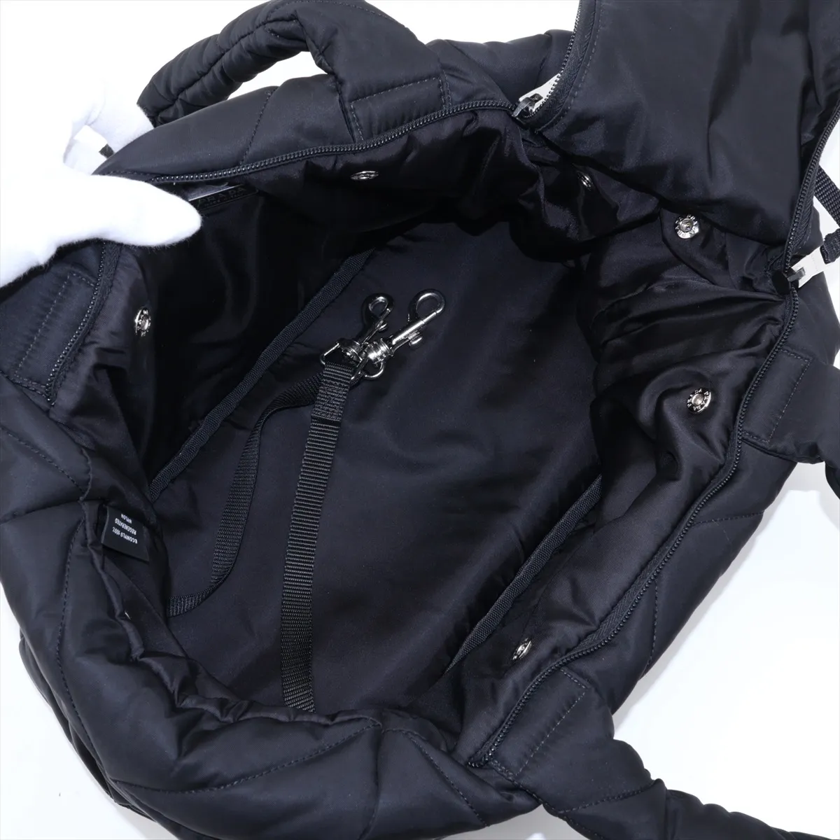 Tessuto Nylon Tote Bag, Black — view 7