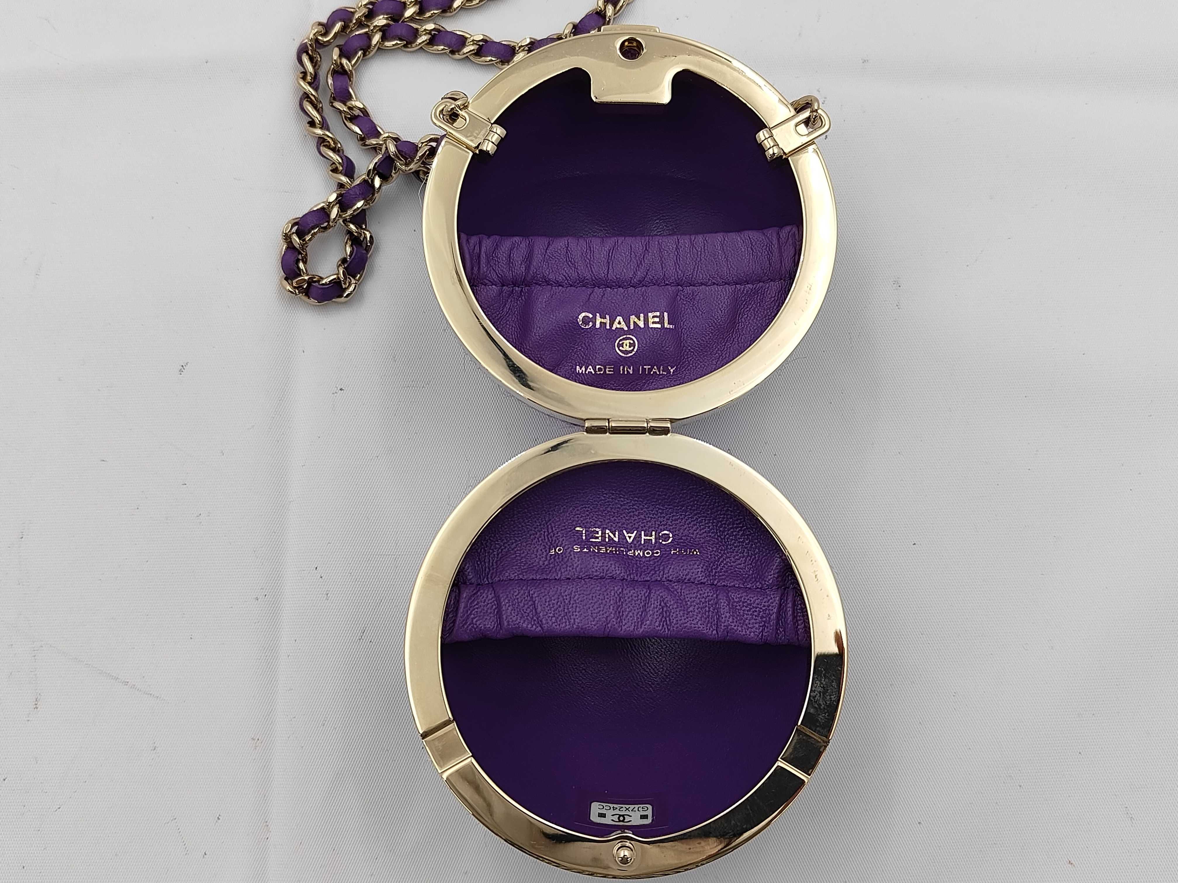 Coco Mark Ball Chain Shoulder Bag, Purple — view 7