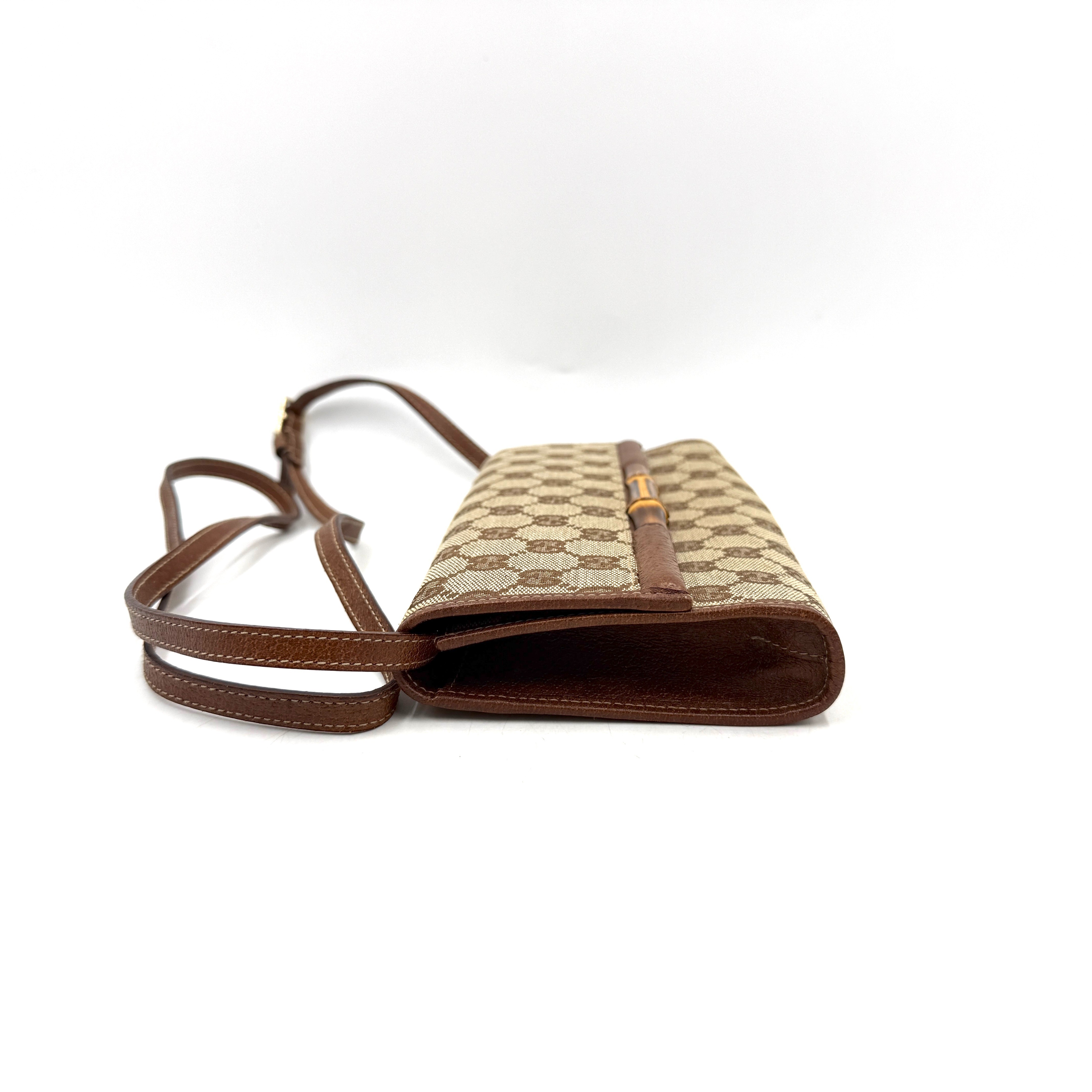 Bamboo (Bag) Shoulder Bag, Brown, GG Canvas — view 2