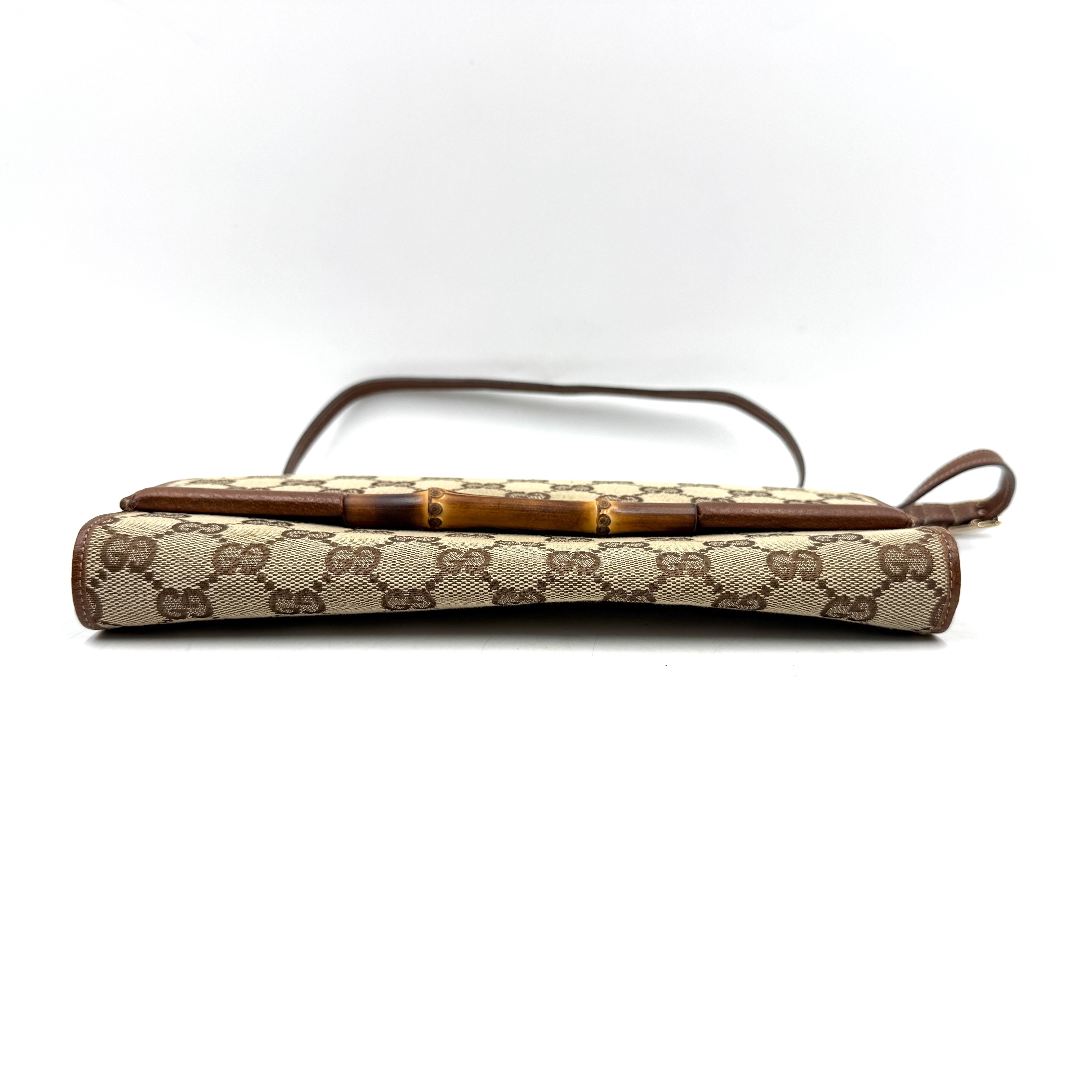 Bamboo (Bag) Shoulder Bag, Brown, GG Canvas — view 4