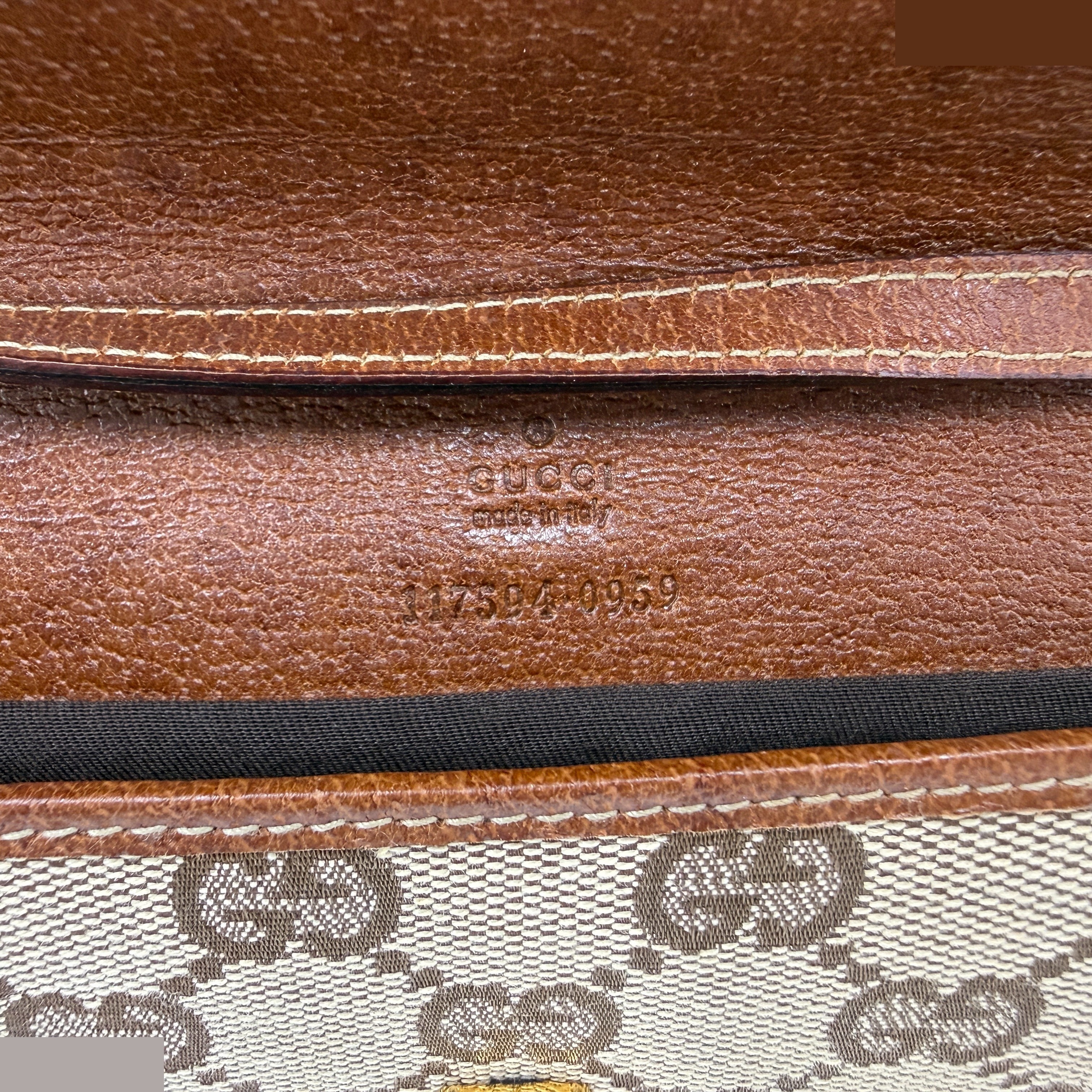 Bamboo (Bag) Shoulder Bag, Brown, GG Canvas — view 8