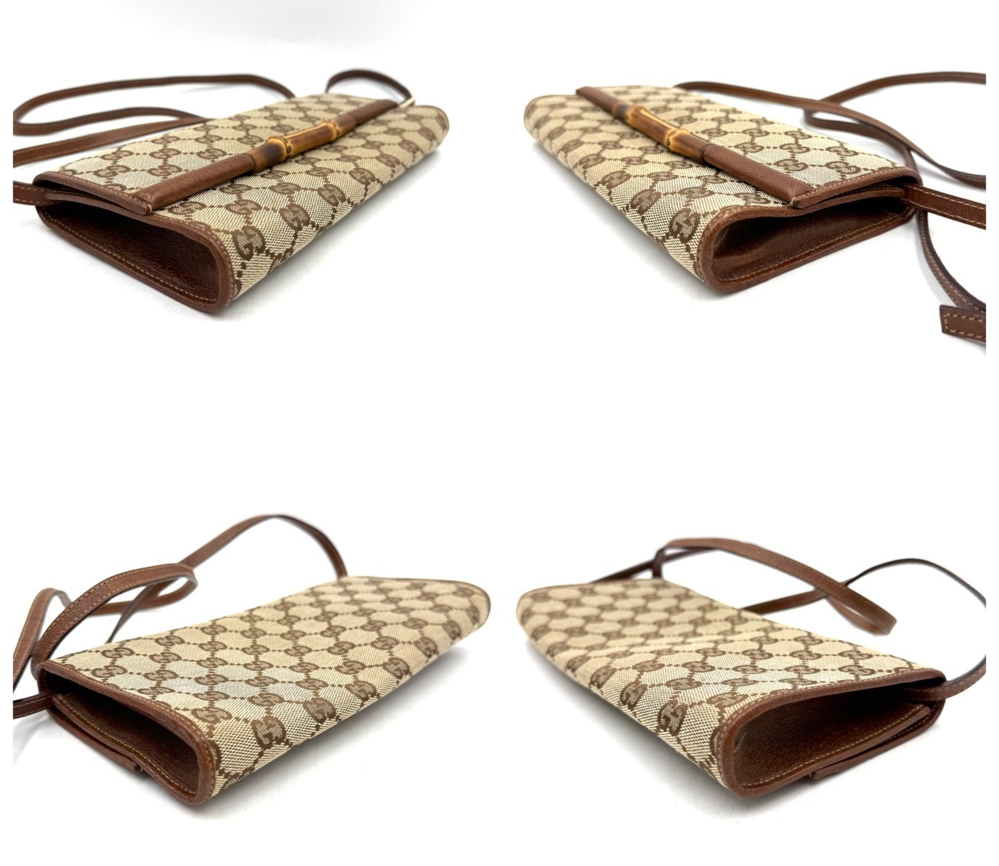 Bamboo (Bag) Shoulder Bag, Brown, GG Canvas — view 9