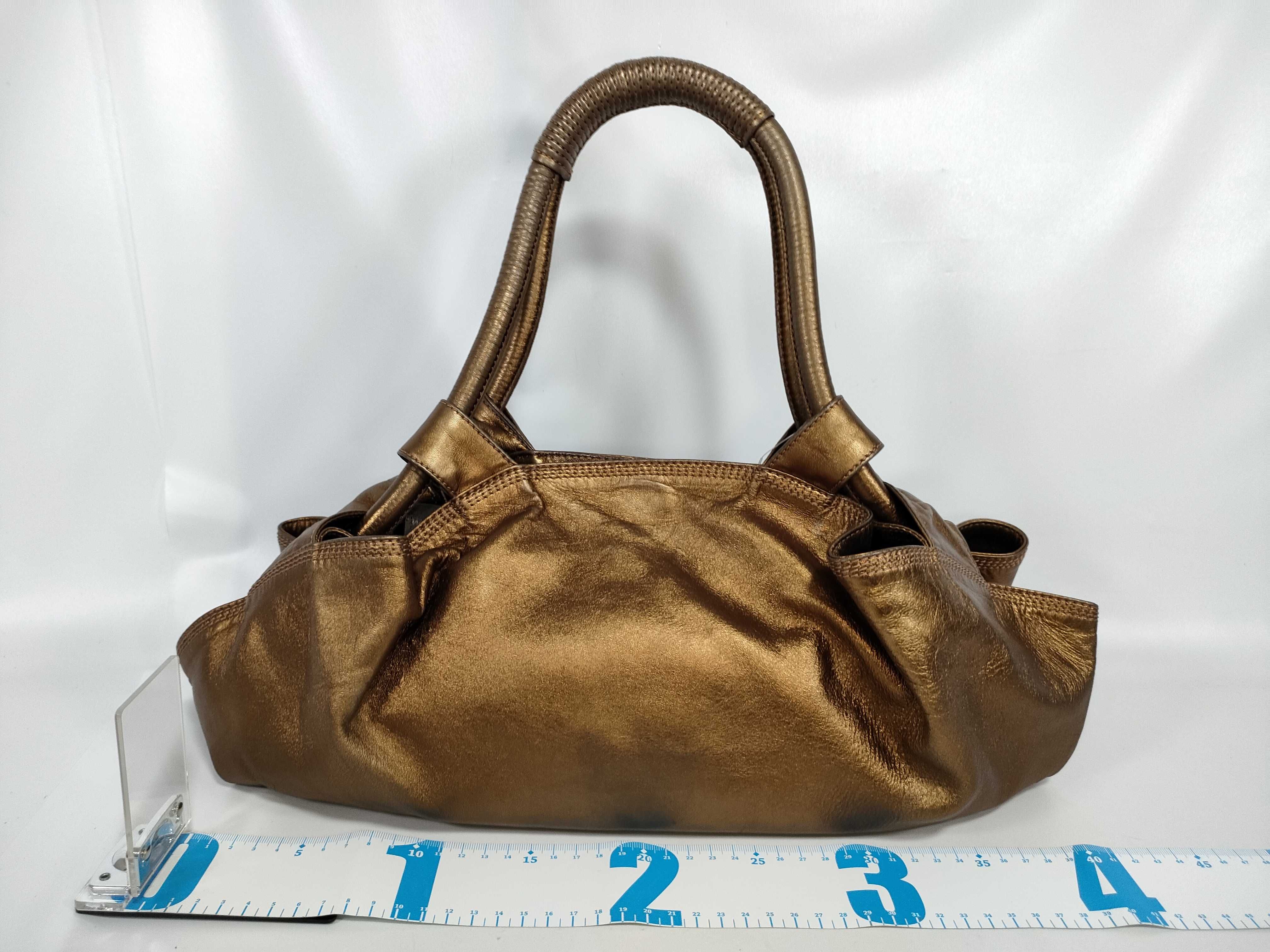 Nappa Aire Anagram Sheepskin Gold-Colored Handbag — view 2