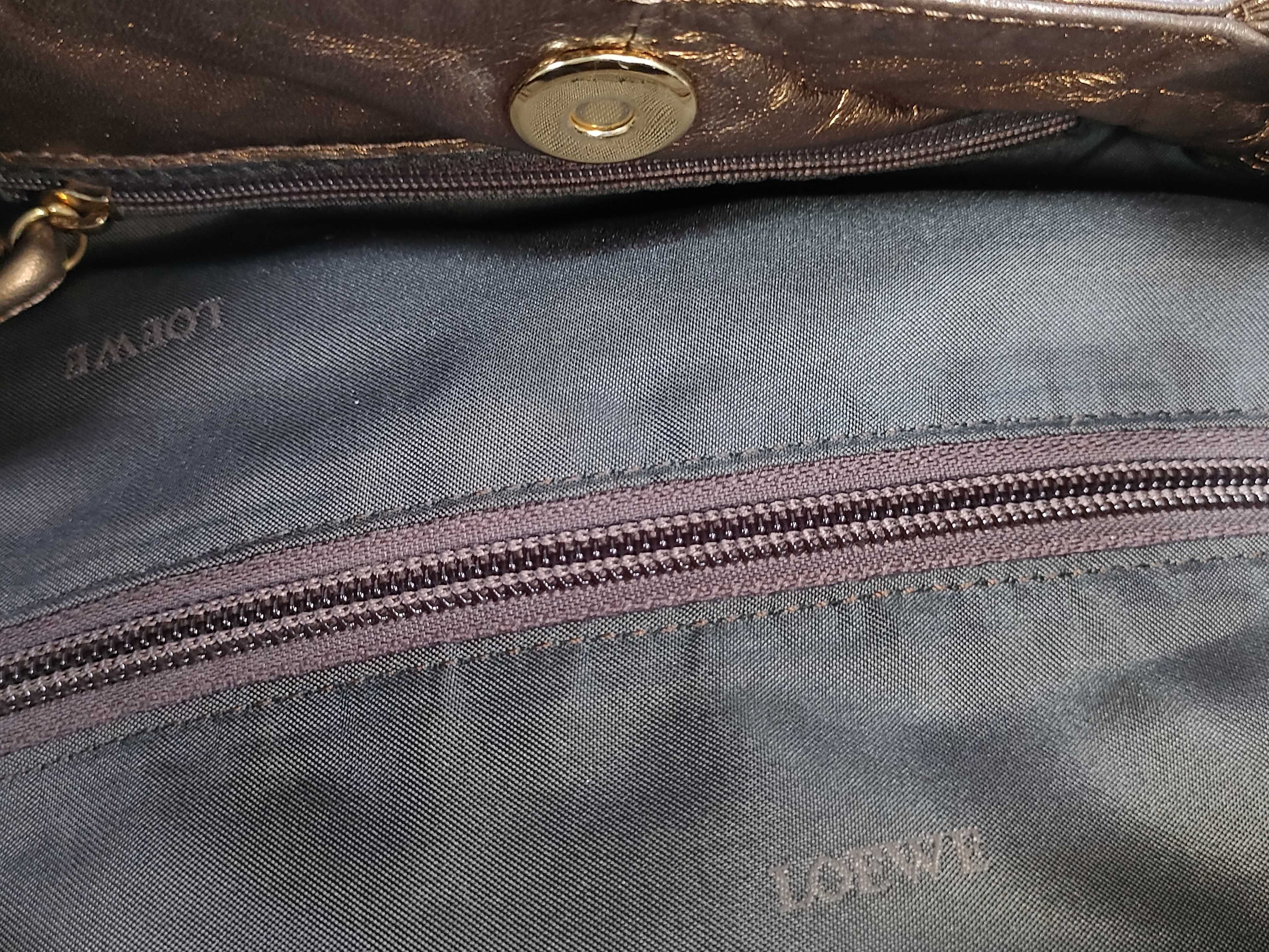 Nappa Aire Anagram Sheepskin Gold-Colored Handbag — view 15