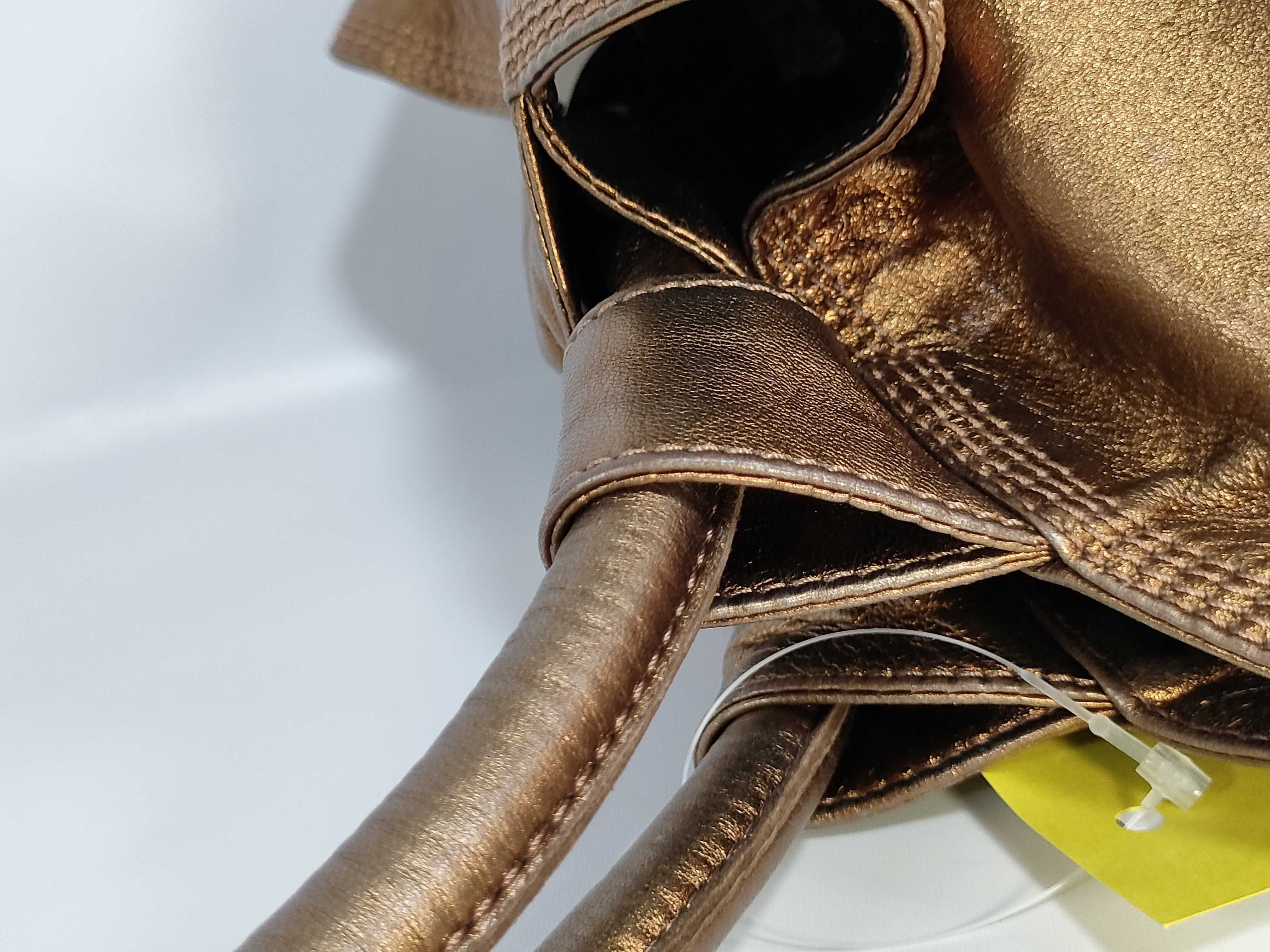 Nappa Aire Anagram Sheepskin Gold-Colored Handbag — view 5