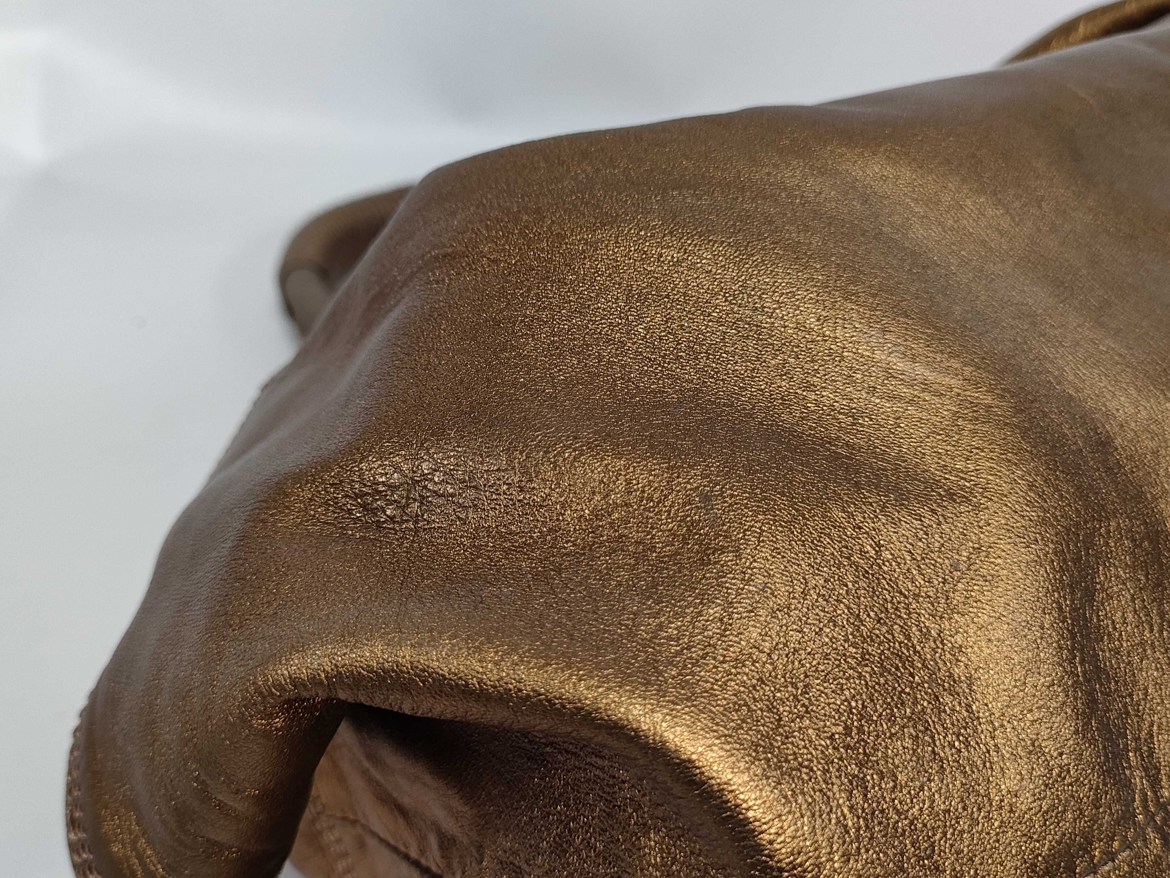 Nappa Aire Anagram Sheepskin Gold-Colored Handbag — view 6