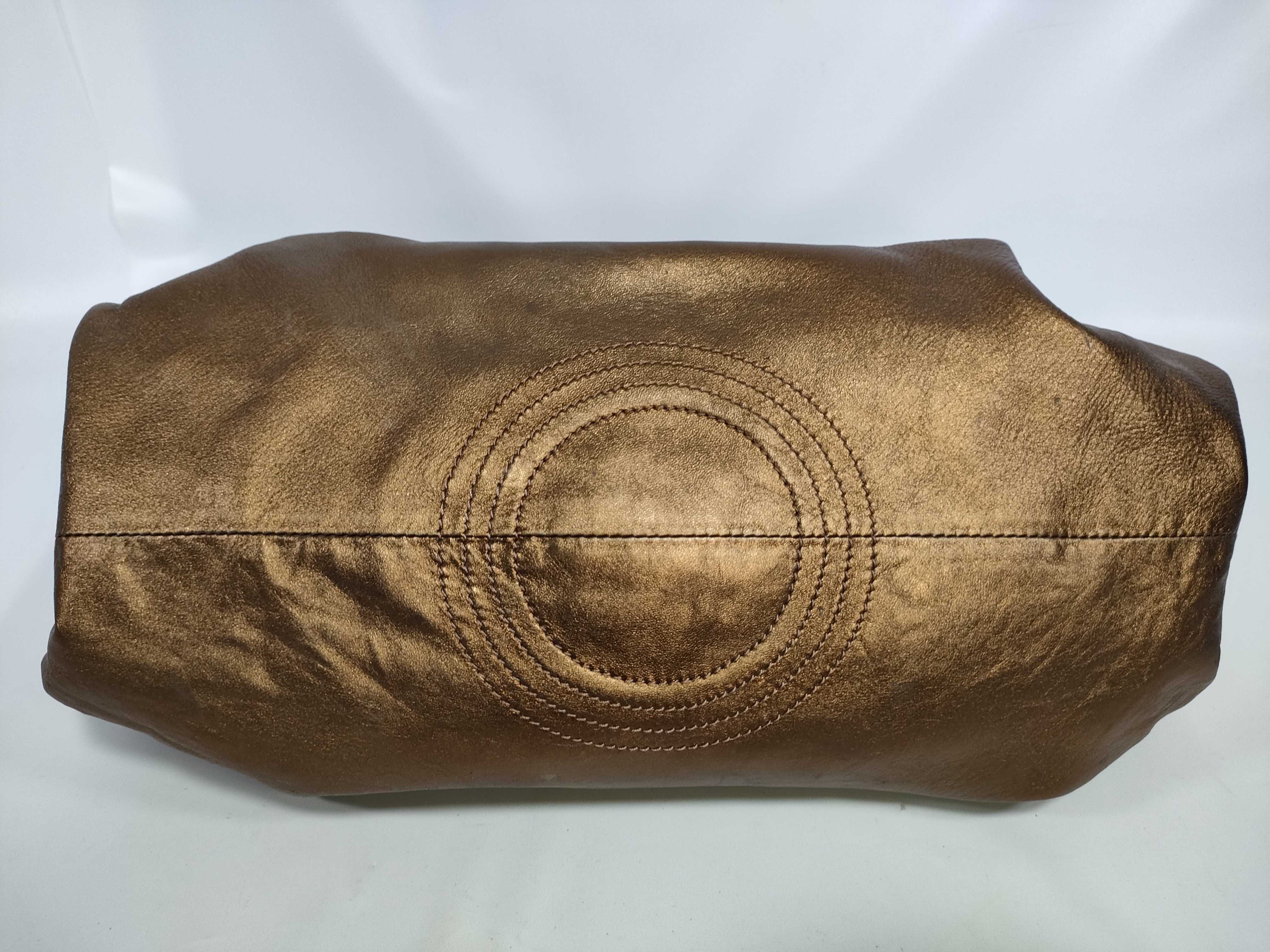 Nappa Aire Anagram Sheepskin Gold-Colored Handbag — view 7