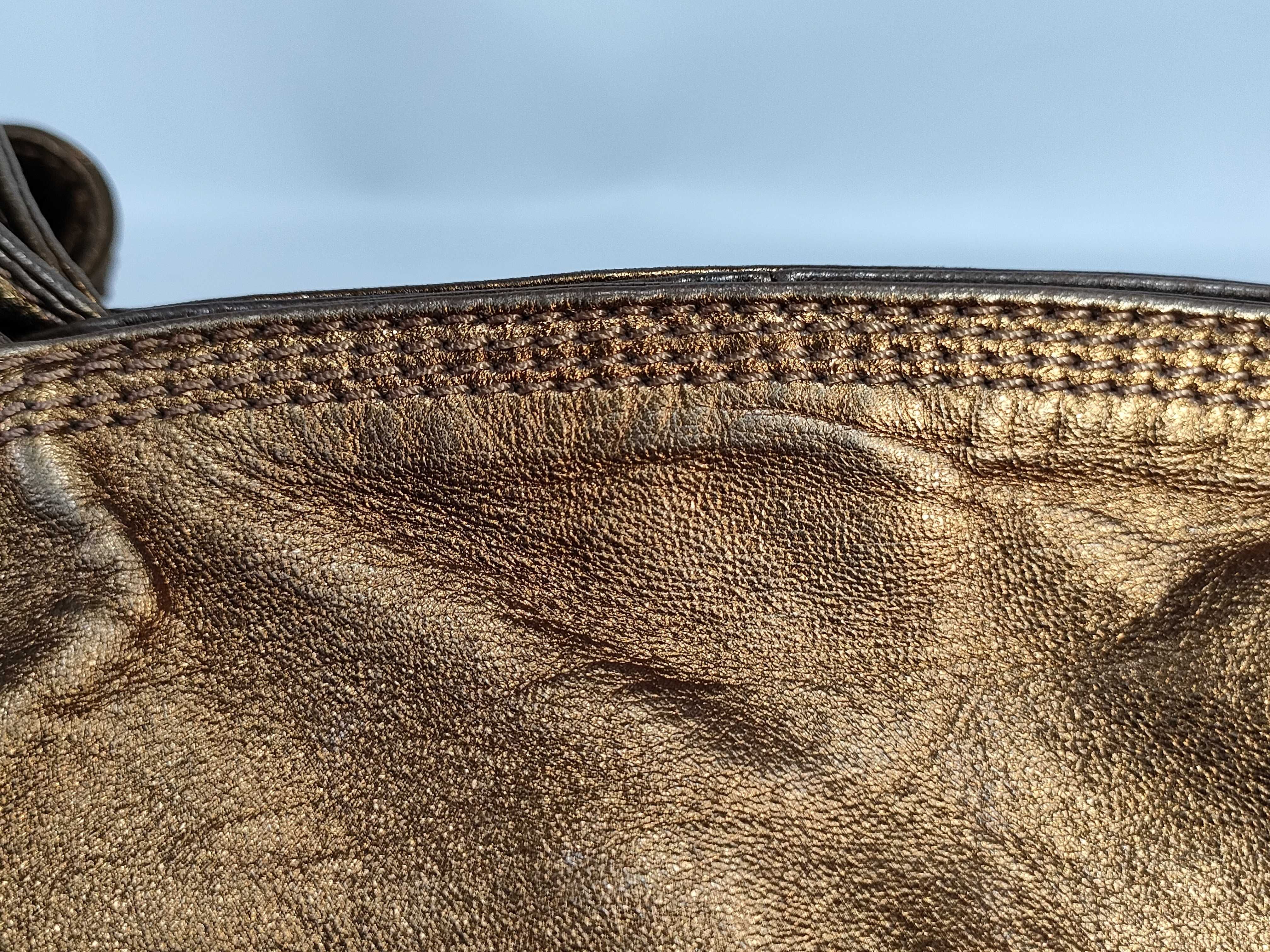 Nappa Aire Anagram Sheepskin Gold-Colored Handbag — view 10