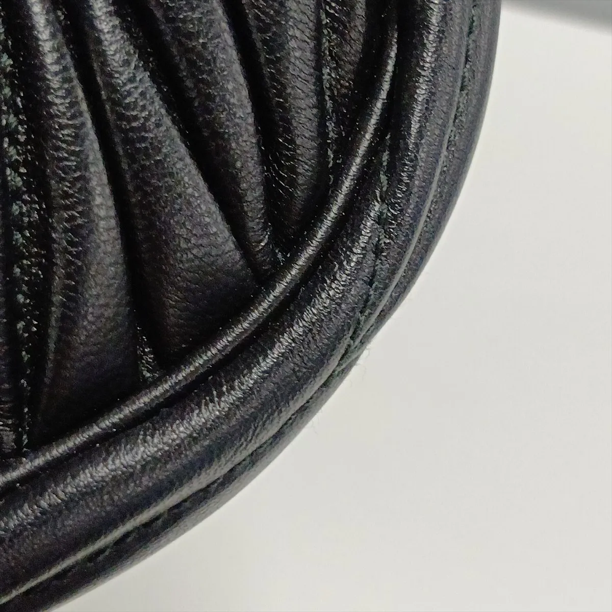 Matelassé Leather Handbag, Black — view 11