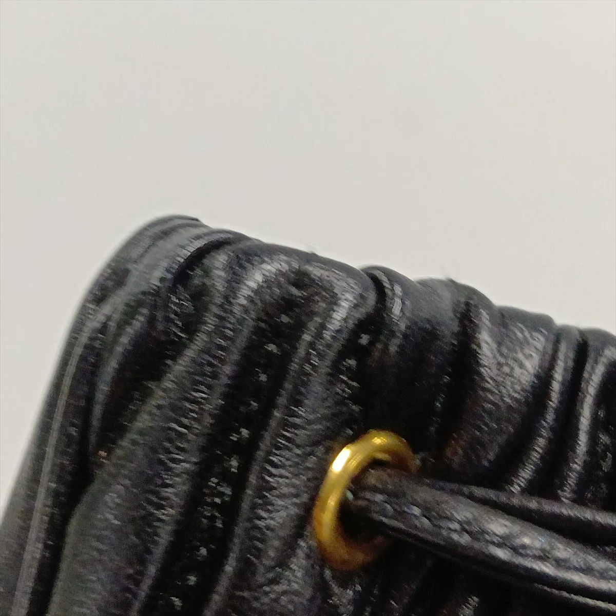 Matelassé Leather Handbag, Black — view 12