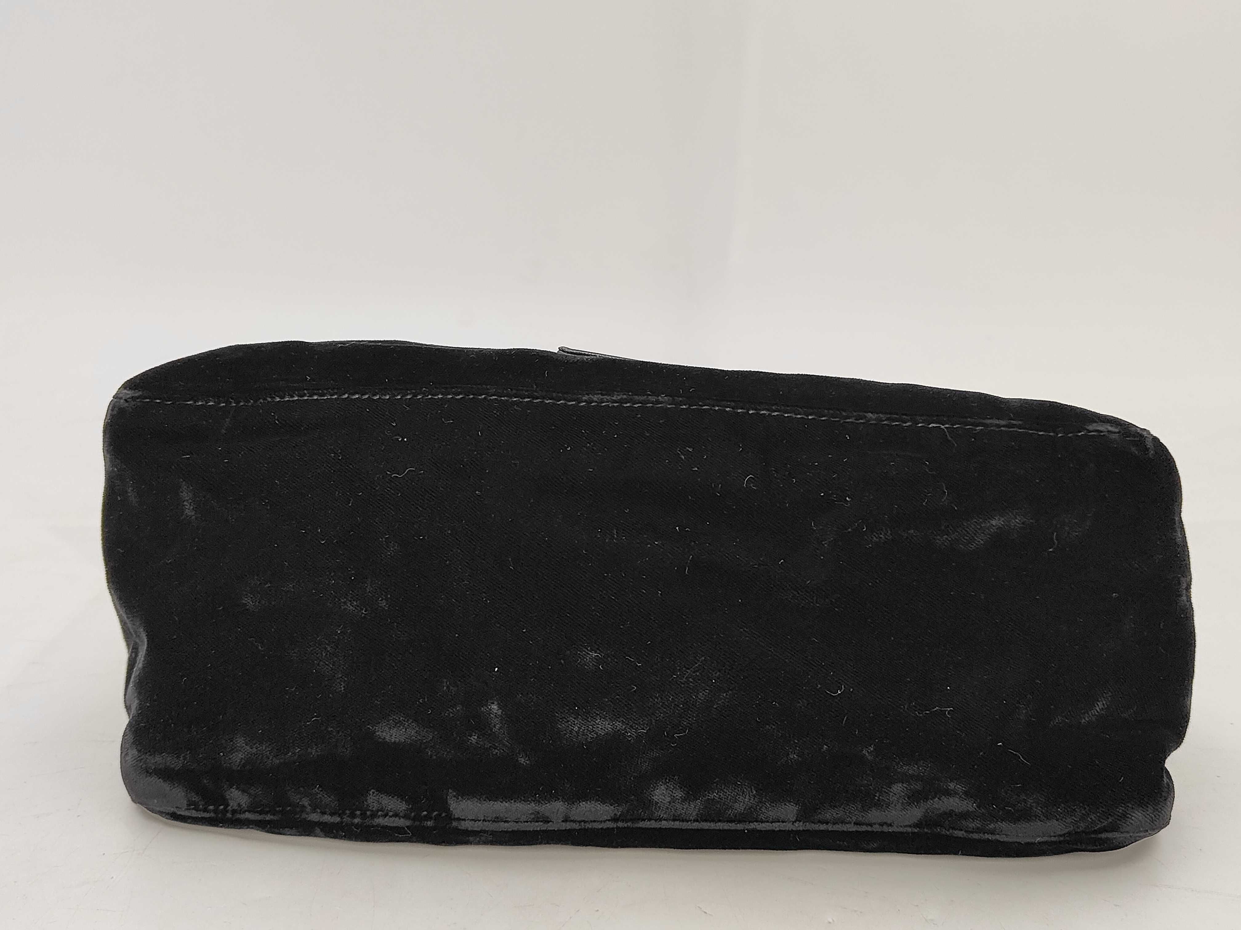 Baguette Velour One-Shoulder Bag with FF Hardware, Black Shoulder Bag — view 4