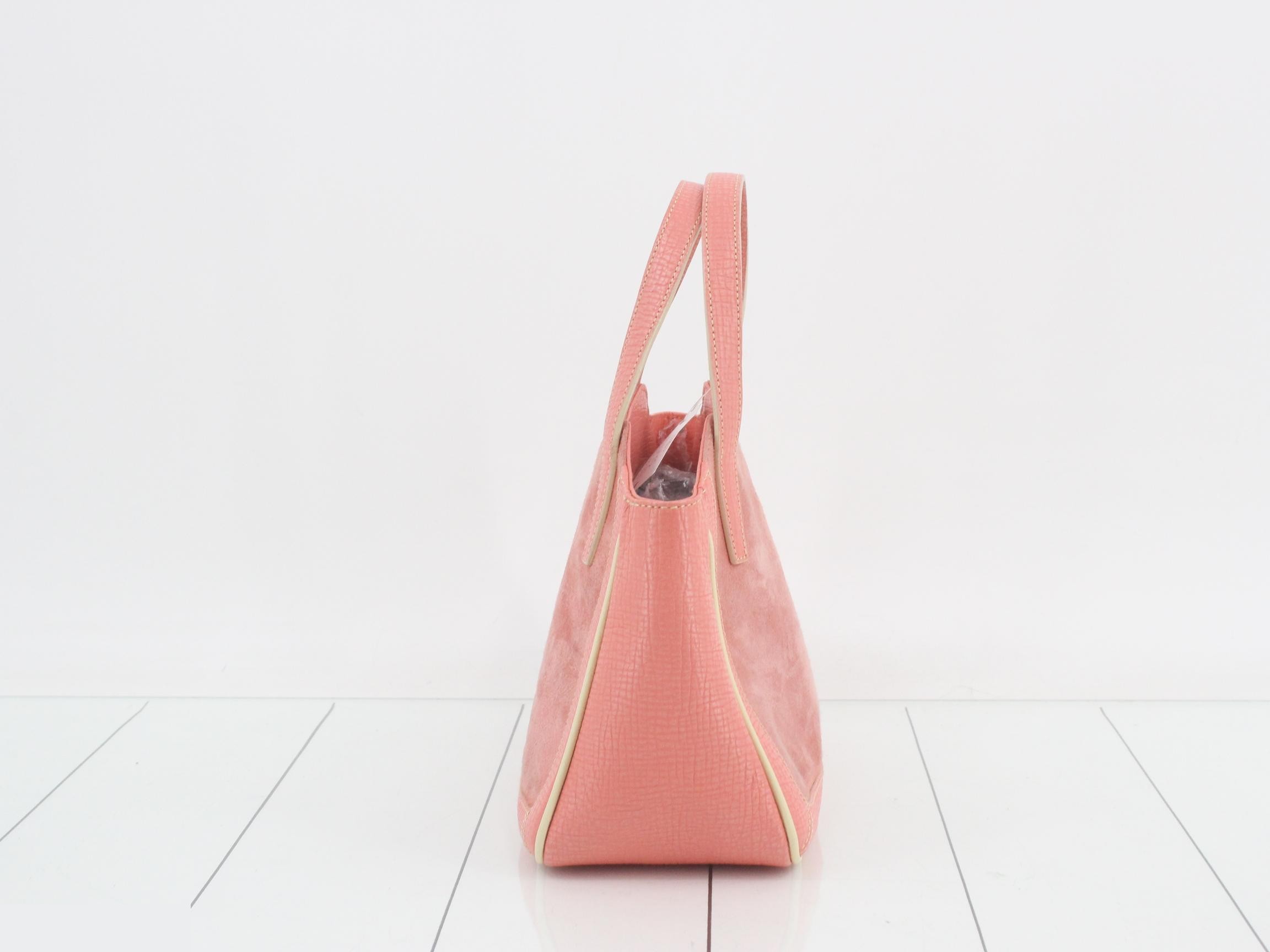 Suede and leather combination mini handbag — view 4