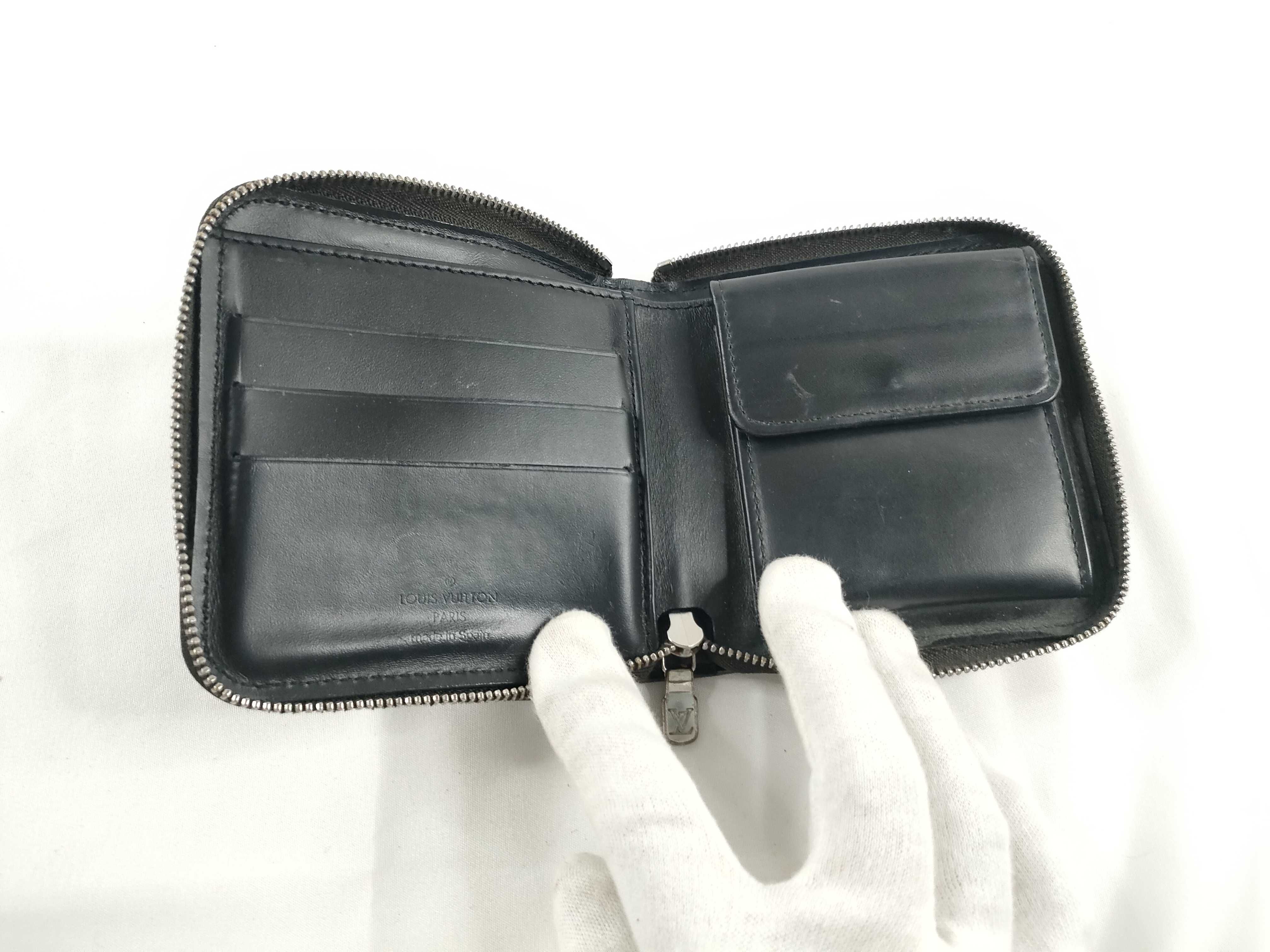 Monogram Glace Vuitton Zip Lounge Wallet Black — view 8