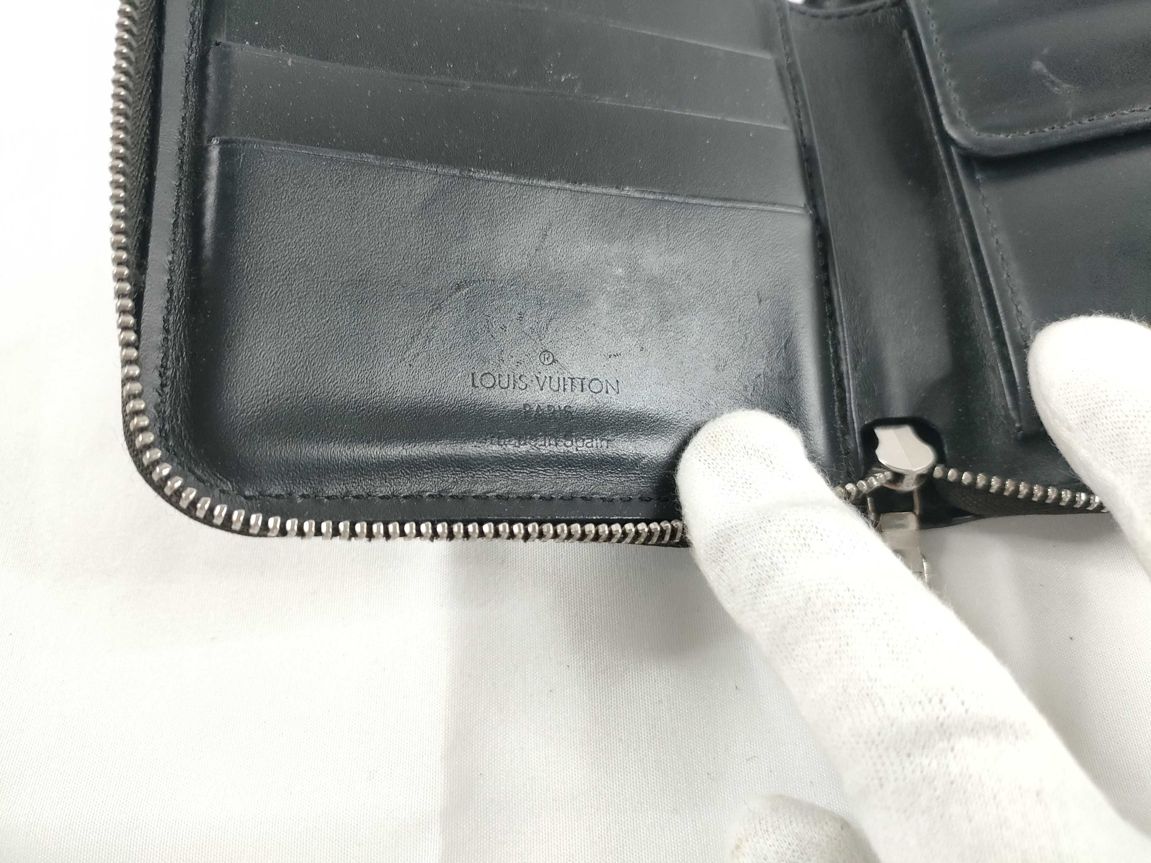 Monogram Glace Vuitton Zip Lounge Wallet Black — view 9