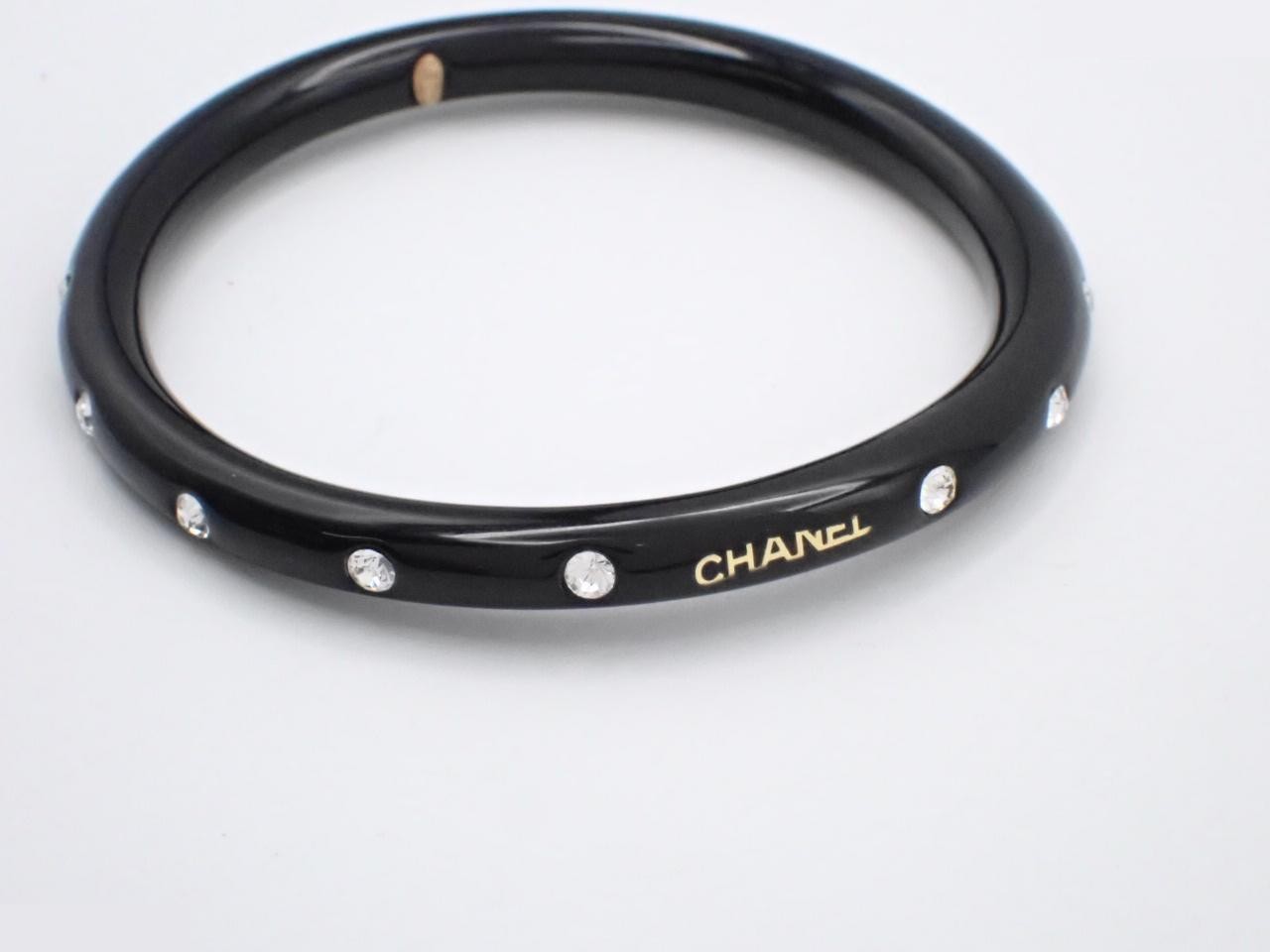 logo rhinestone black bangle, size 00A, with box. — view 3