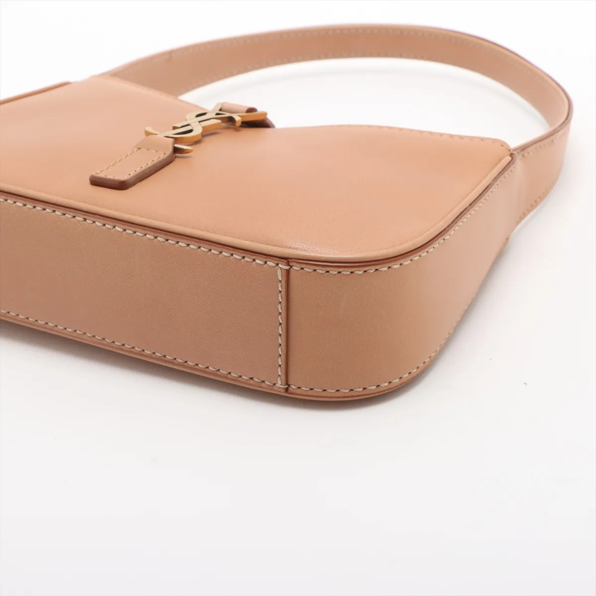 Mini Hobo Leather Handbag, Brown, 710318 — view 3