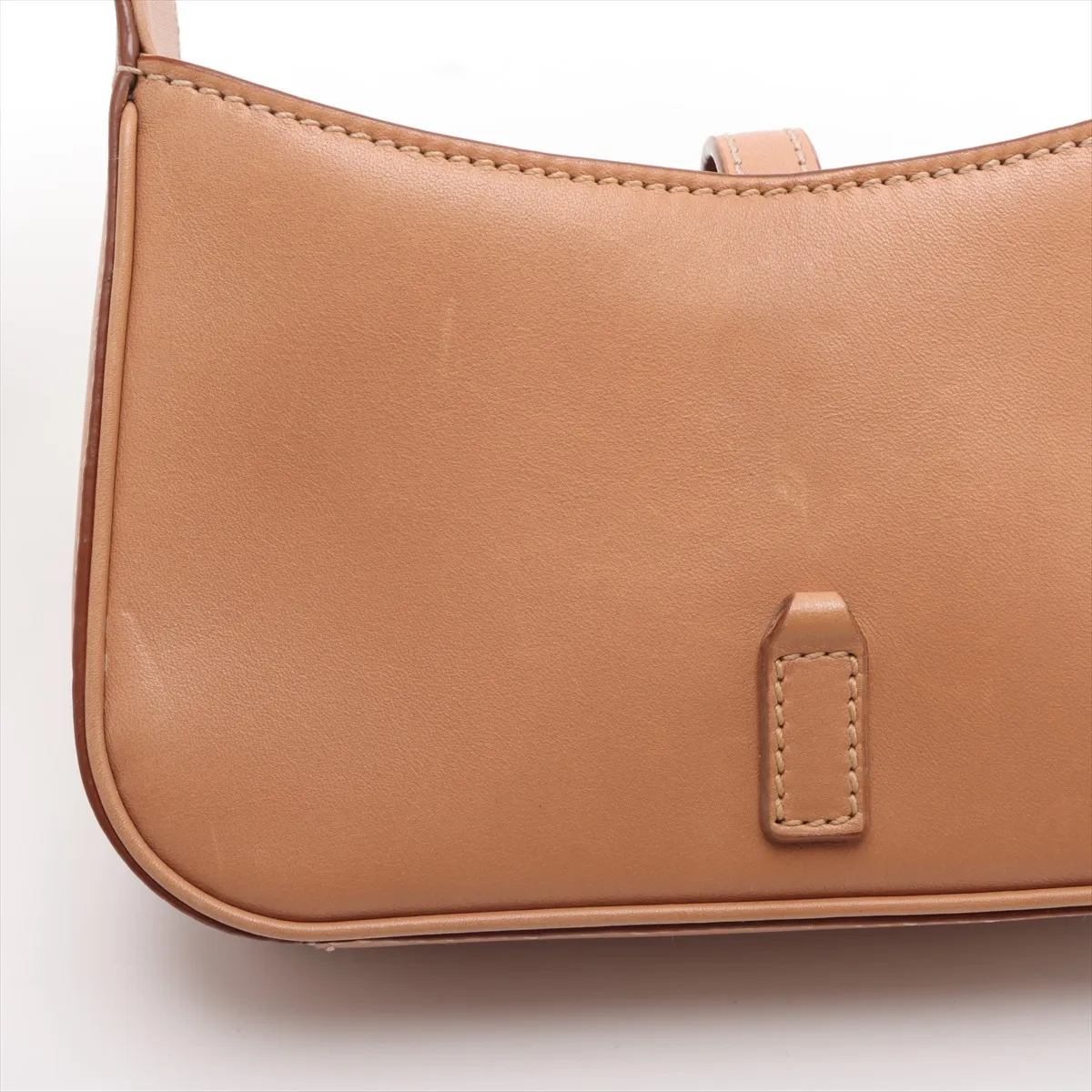 Mini Hobo Leather Handbag, Brown, 710318 — view 10