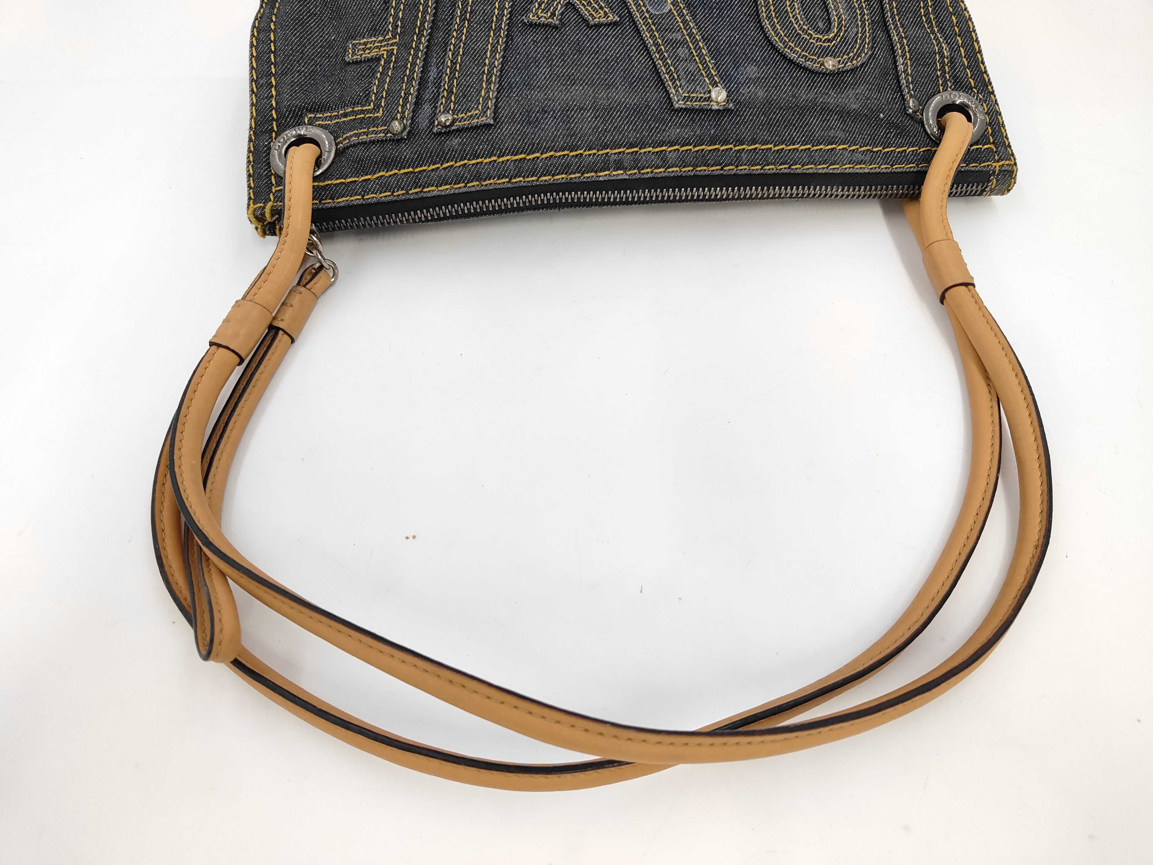Anagram Denim Shopper One-Shoulder Bag — view 5