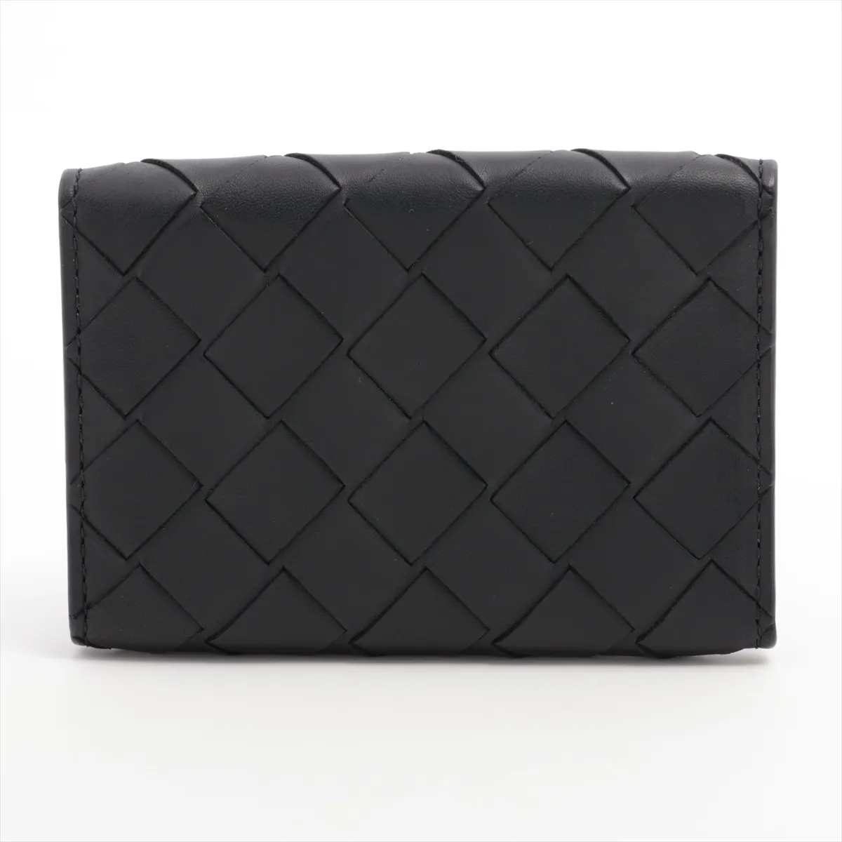 Intrecciato Leather Key Case Black — view 2