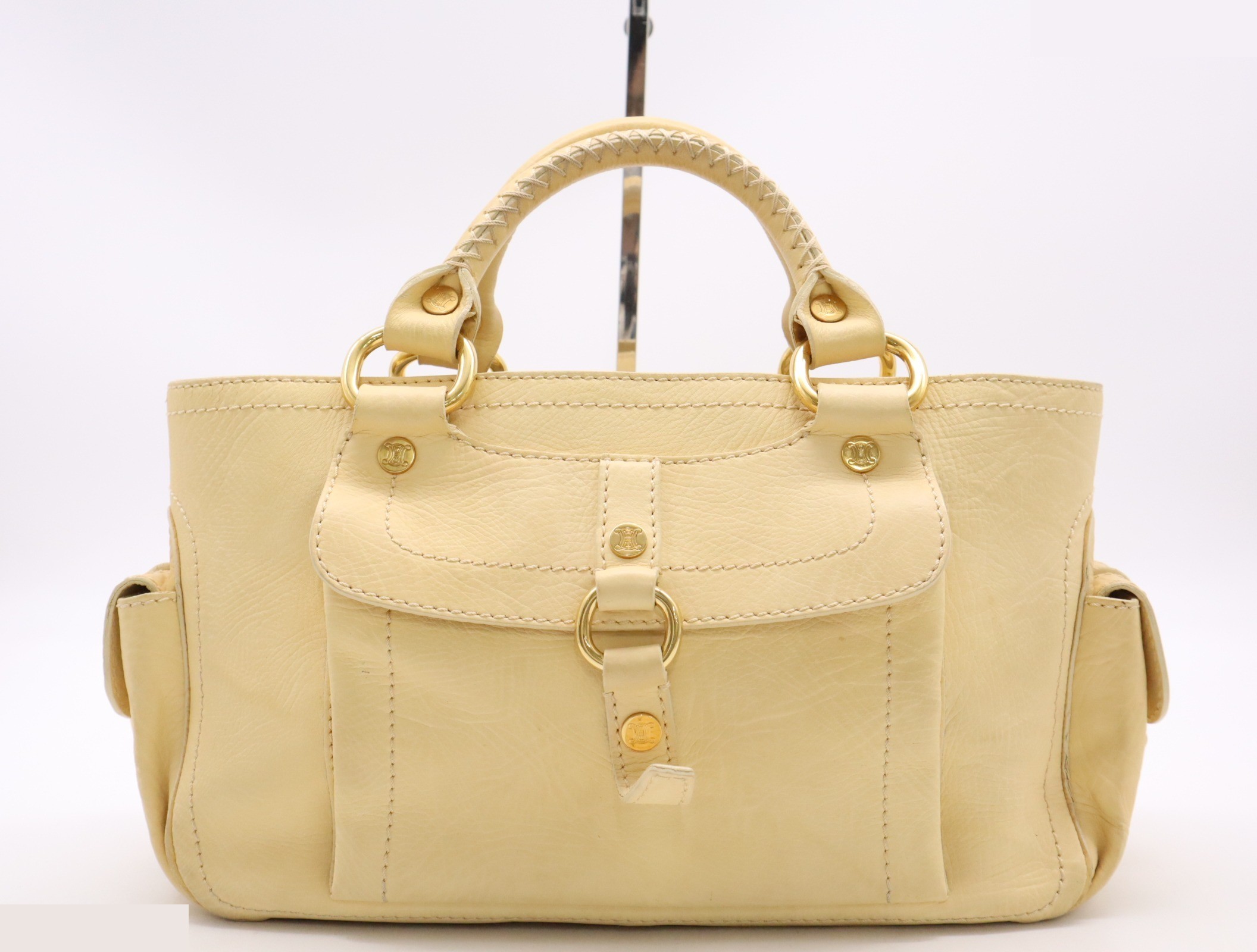 Leather boogie bag beige GD metal fittings