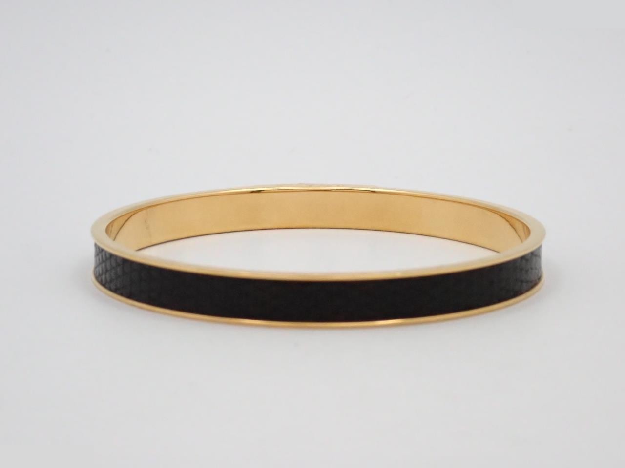 Kelly Bangle, Black x Gold Plated, Wrist Circumference Approx. 21cm — view 2