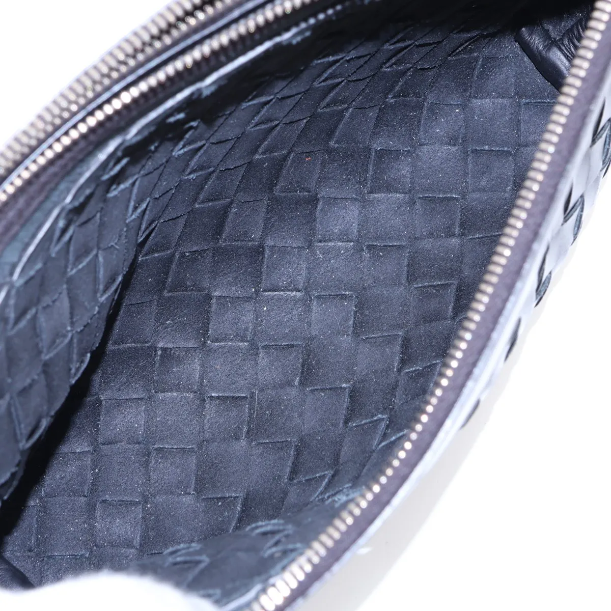 Intrecciato Duo Leather Shoulder Bag, Black — view 6