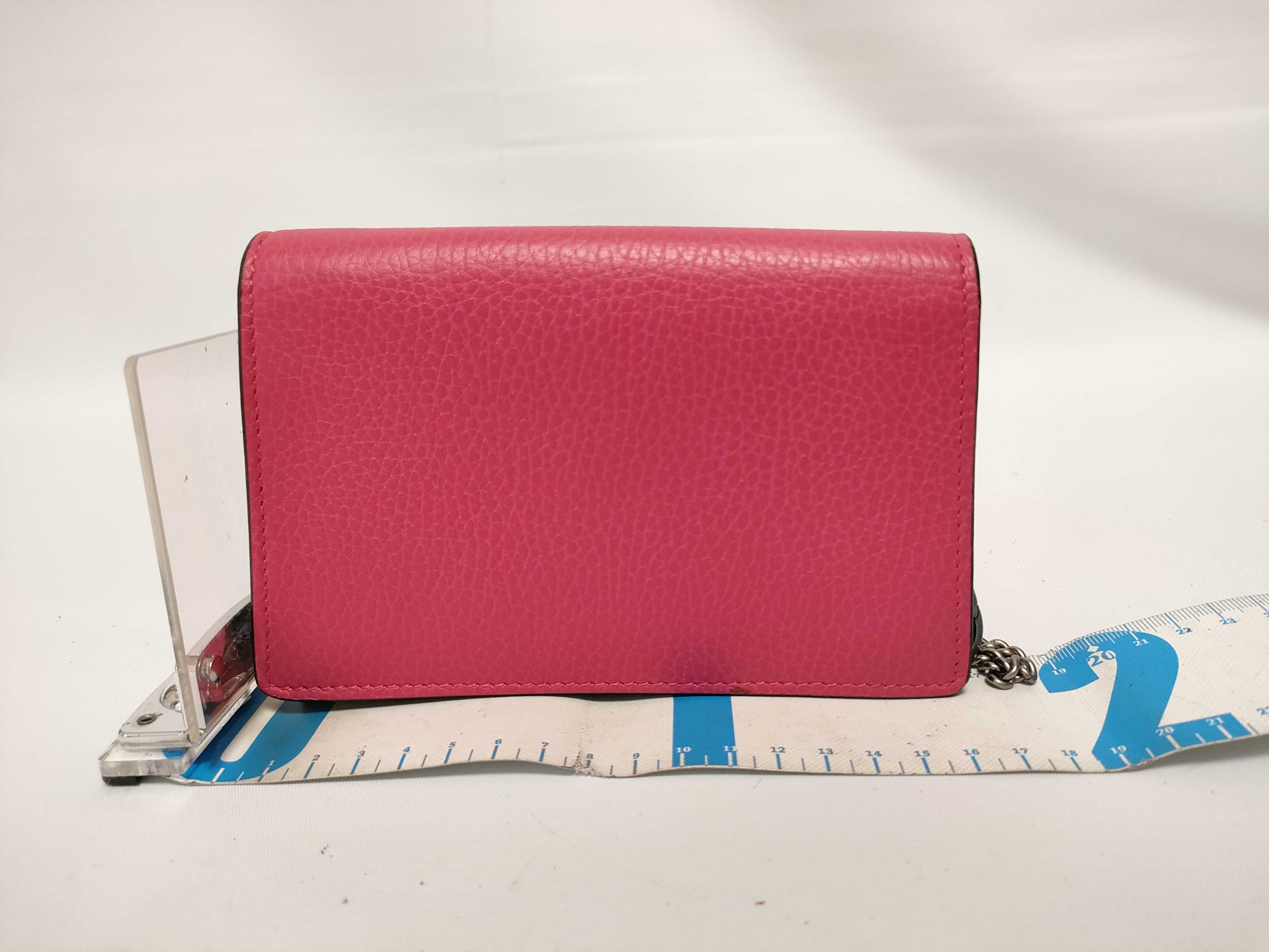 Dionysus Leather Chain Wallet, Red, 476432, Shoulder Bag — view 2