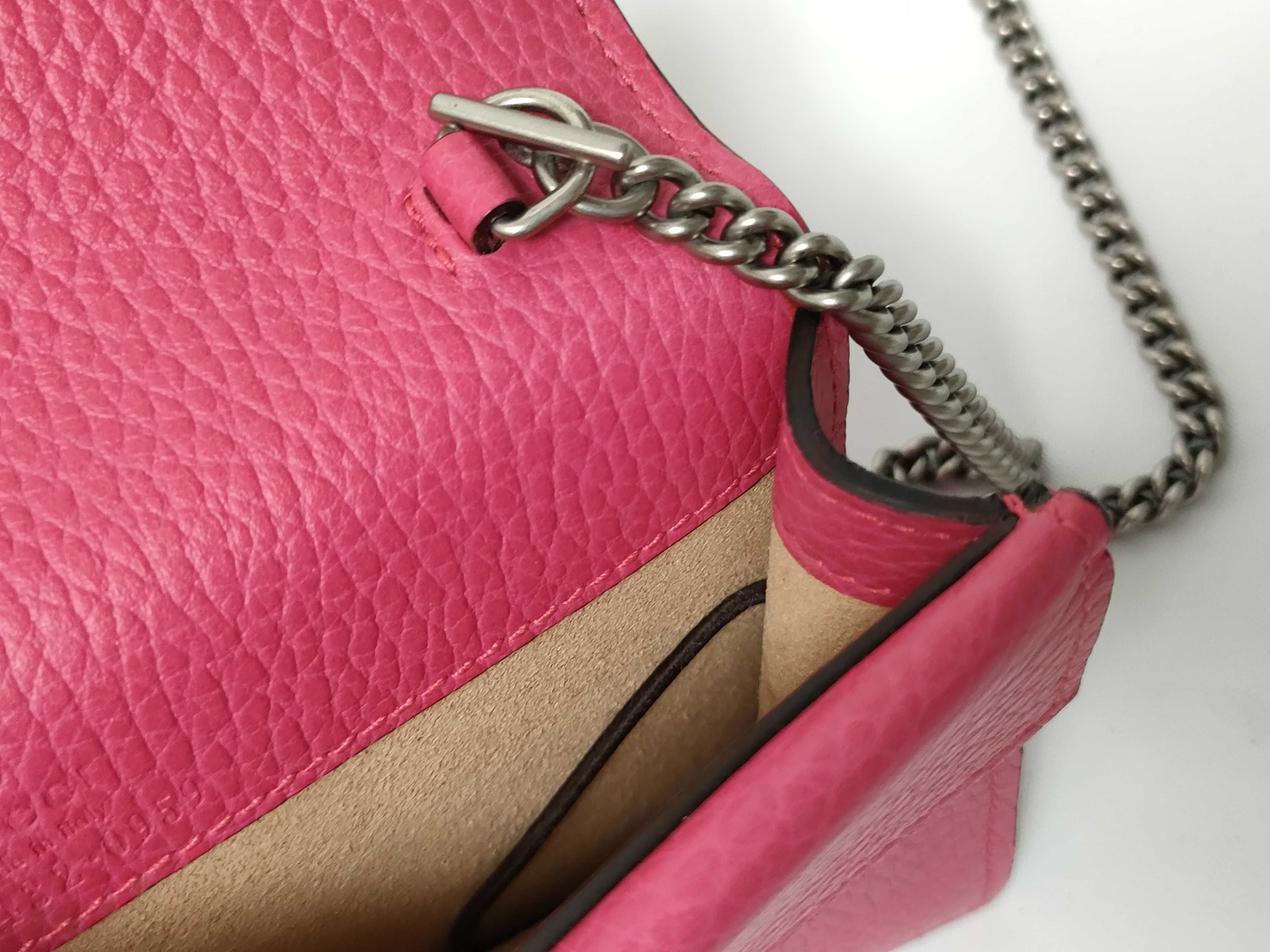 Dionysus Leather Chain Wallet, Red, 476432, Shoulder Bag — view 11