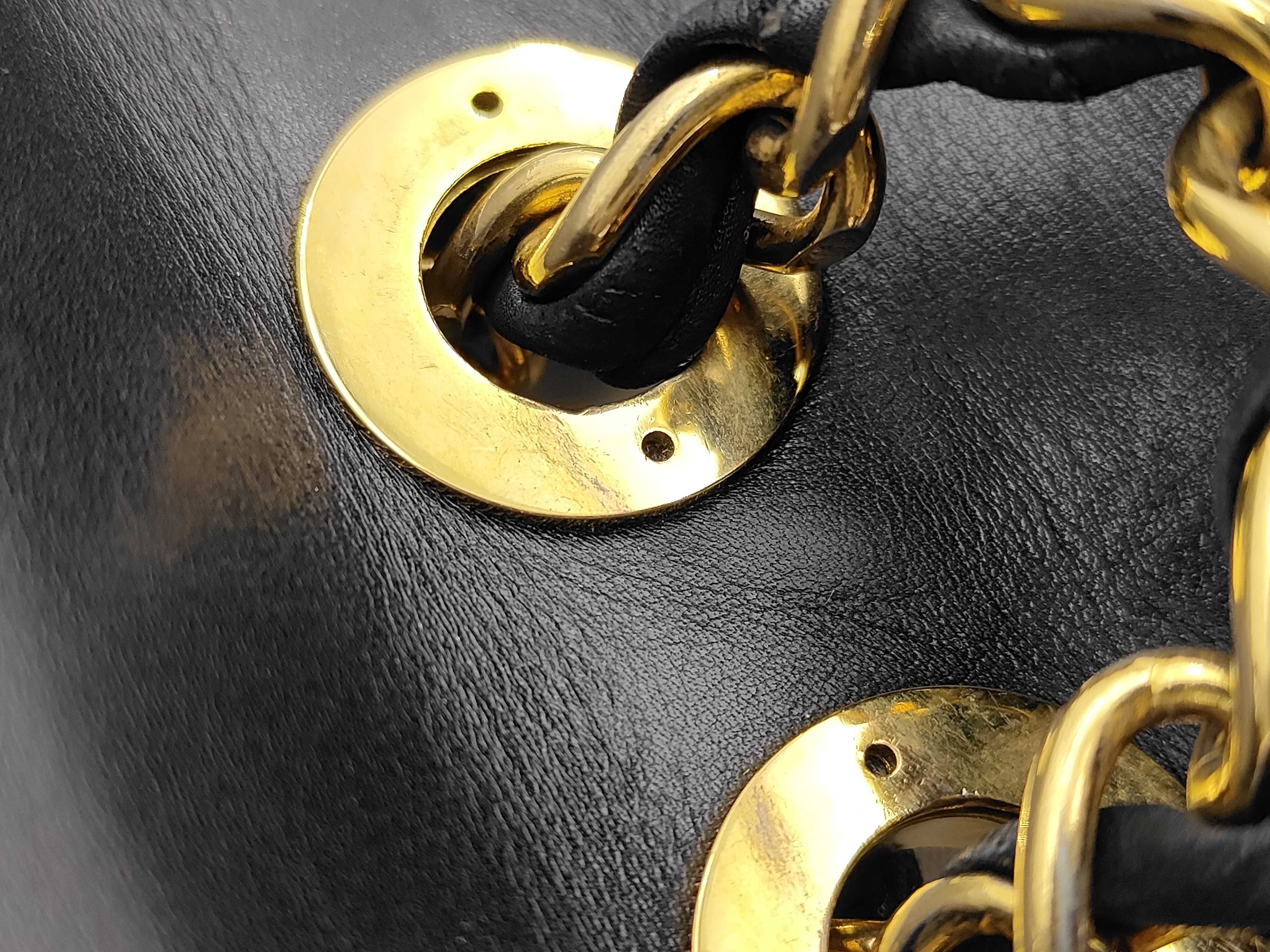 Large Matelassé Lambskin Chain Shoulder Bag — view 7