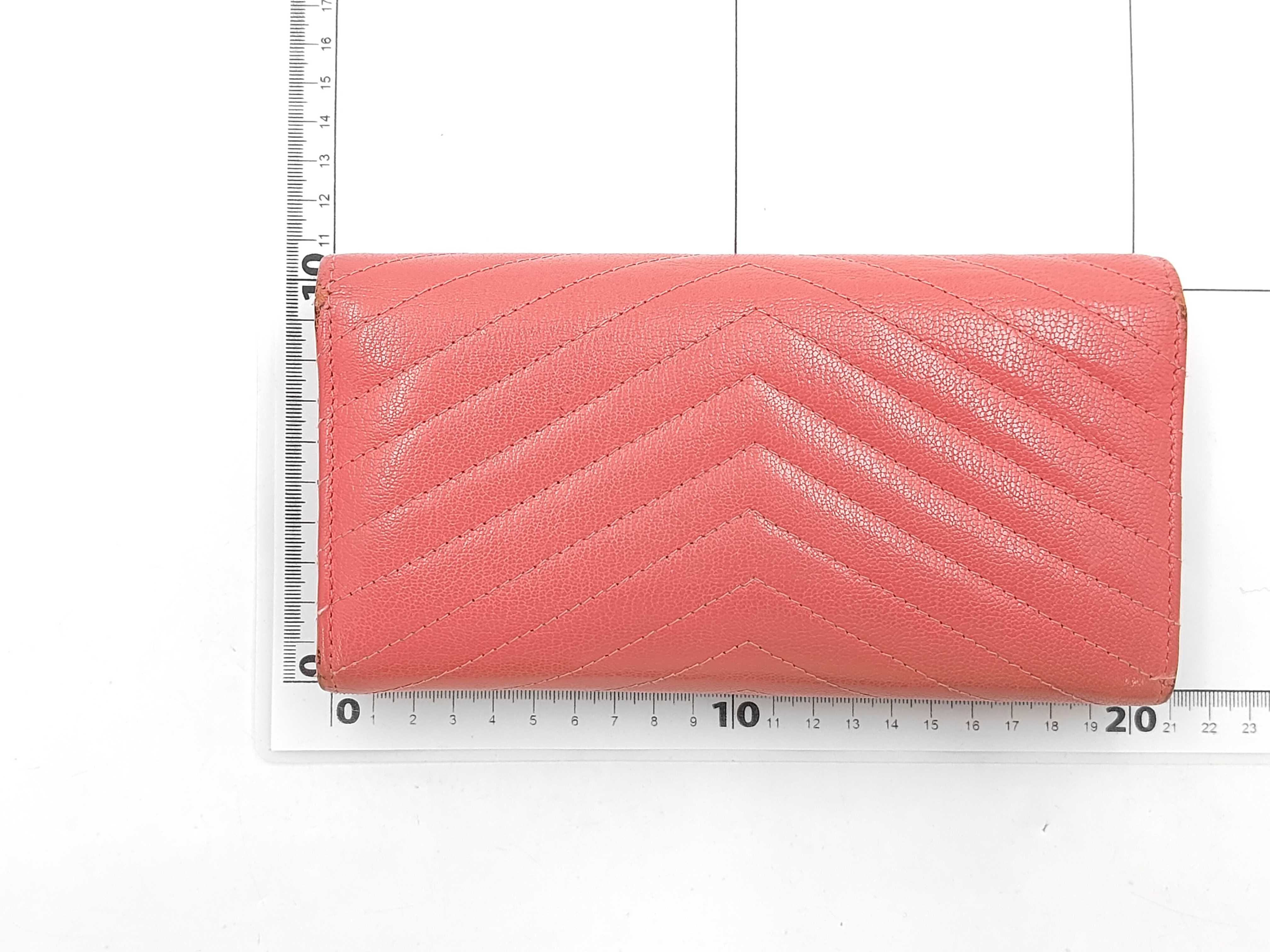 V-stitch flap wallet, Chevron pattern, No. 27, Pink. — view 2