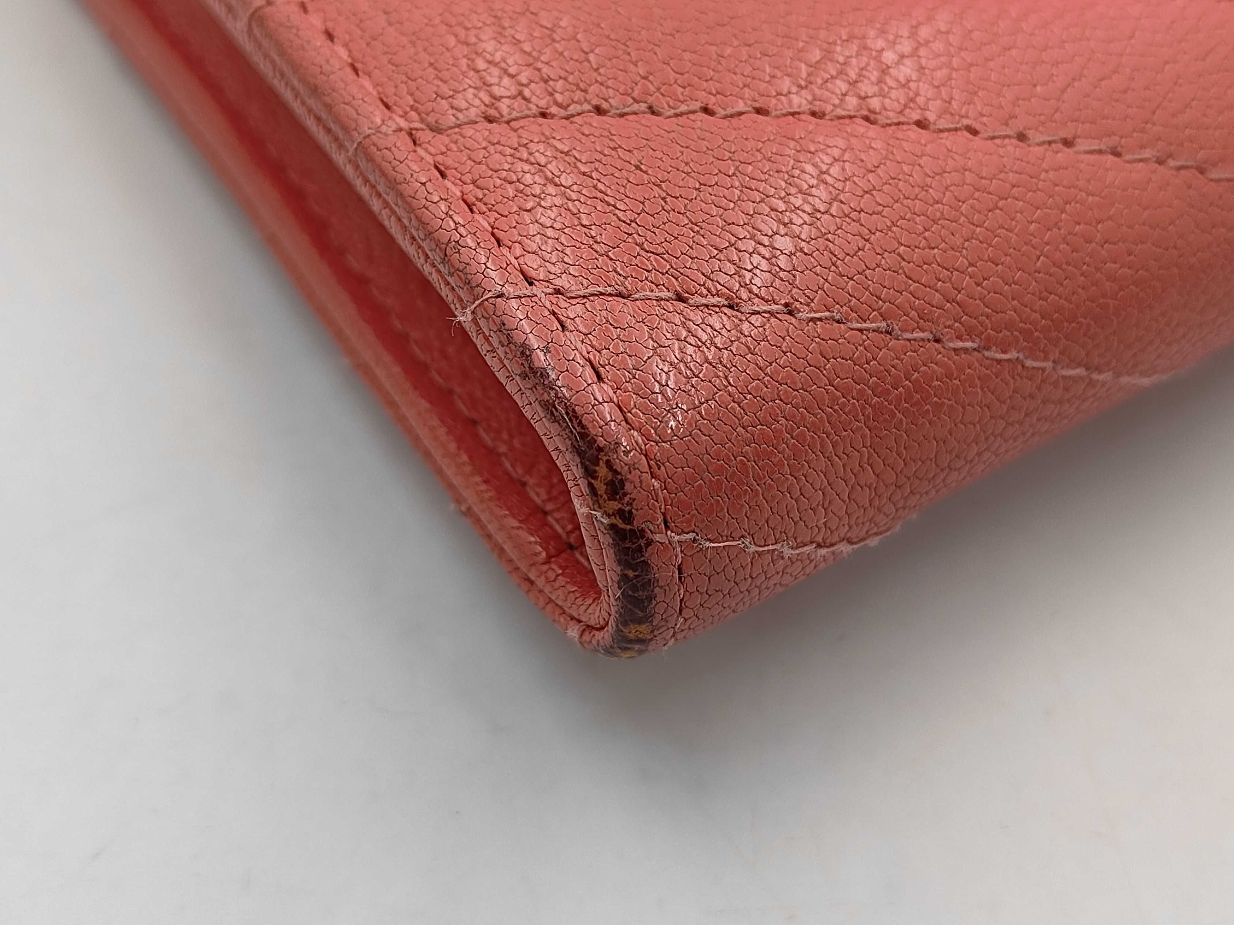 V-stitch flap wallet, Chevron pattern, No. 27, Pink. — view 7