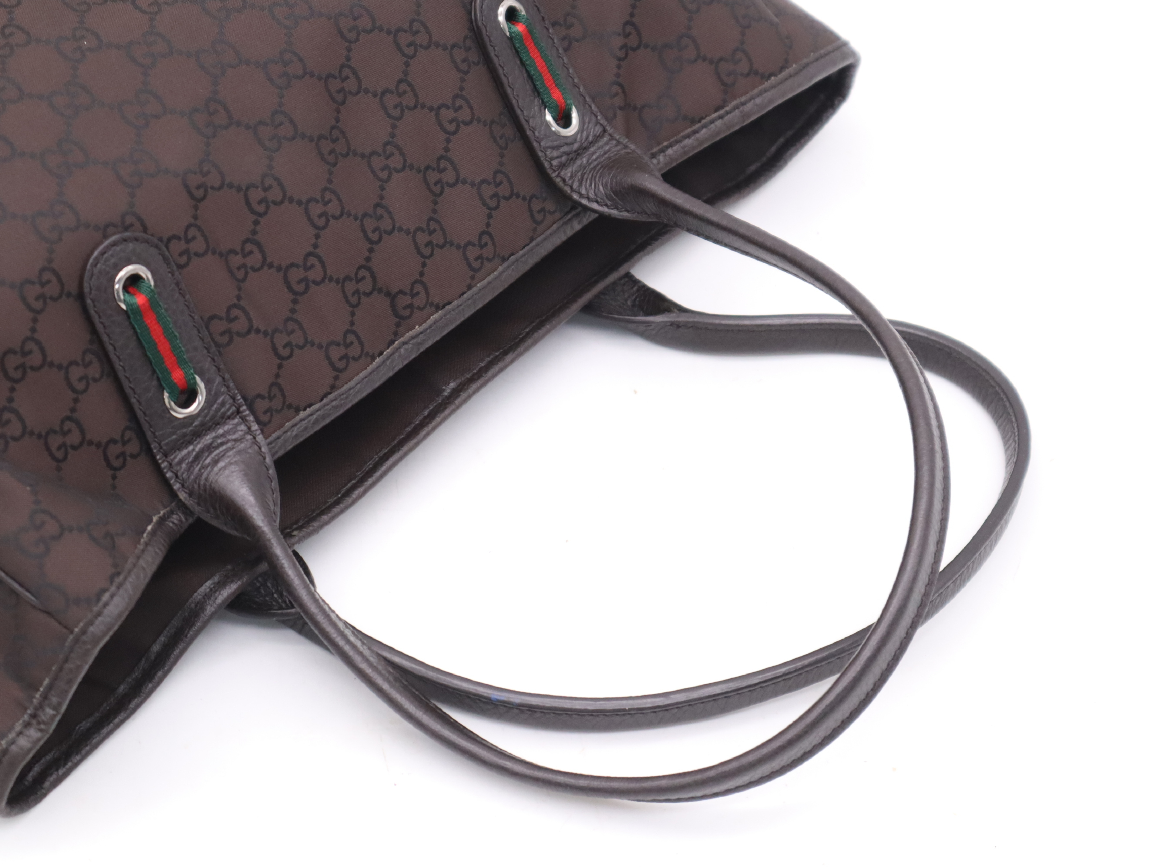 293592 GG Nylon Brown Tote Bag — view 6