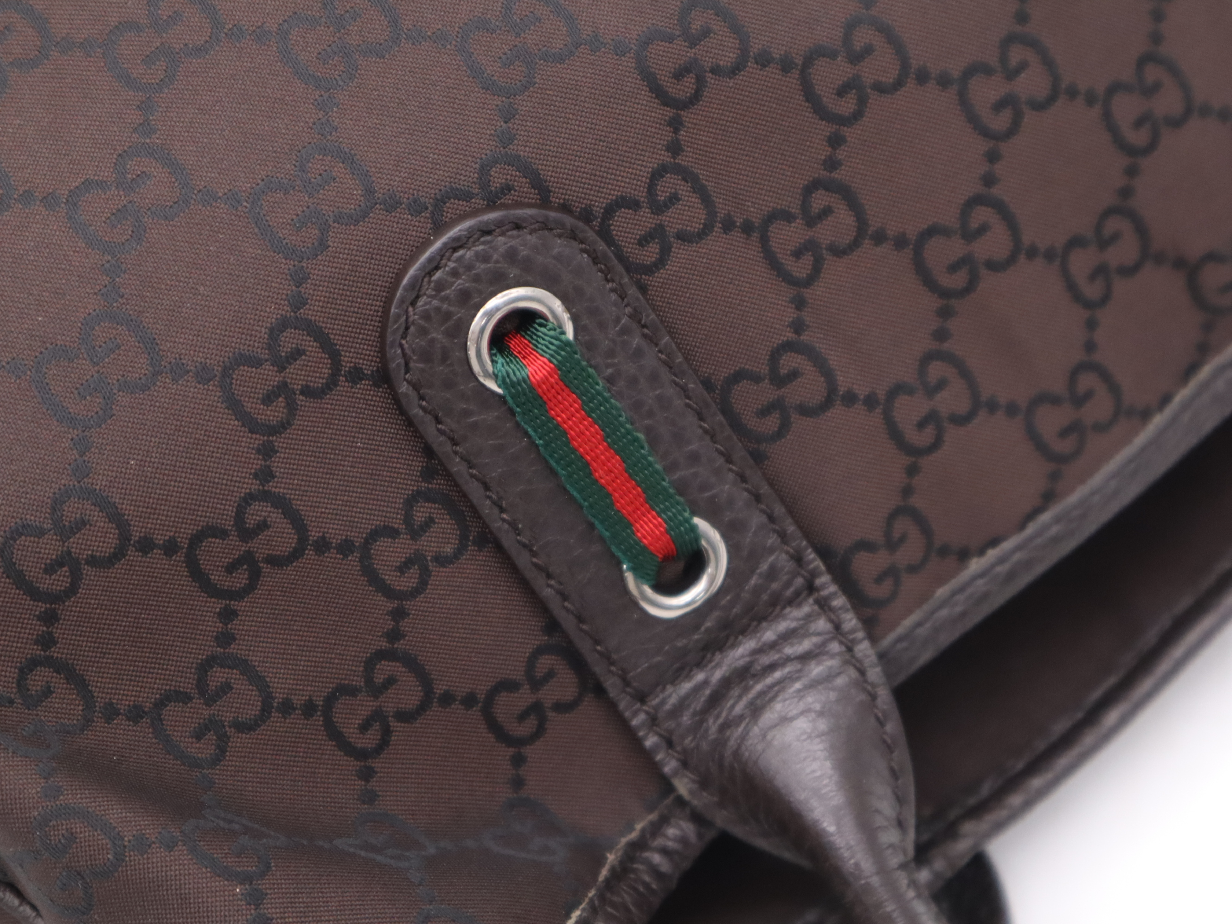 293592 GG Nylon Brown Tote Bag — view 7