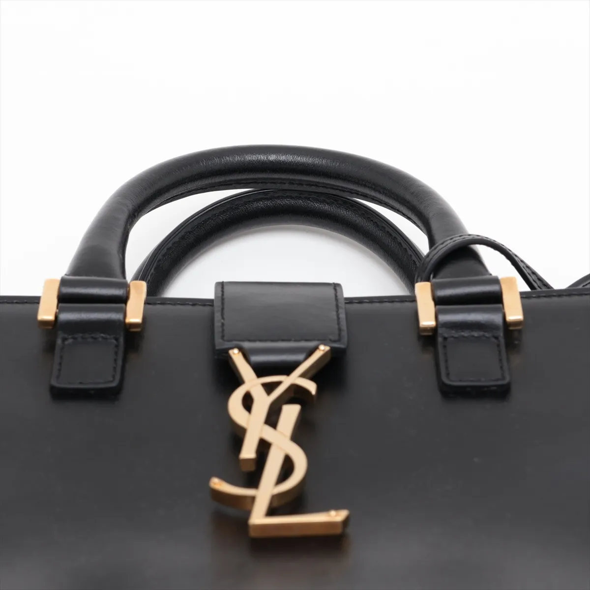 Baby Cabas Leather 2-Way Handbag, Black, 472466 — view 6