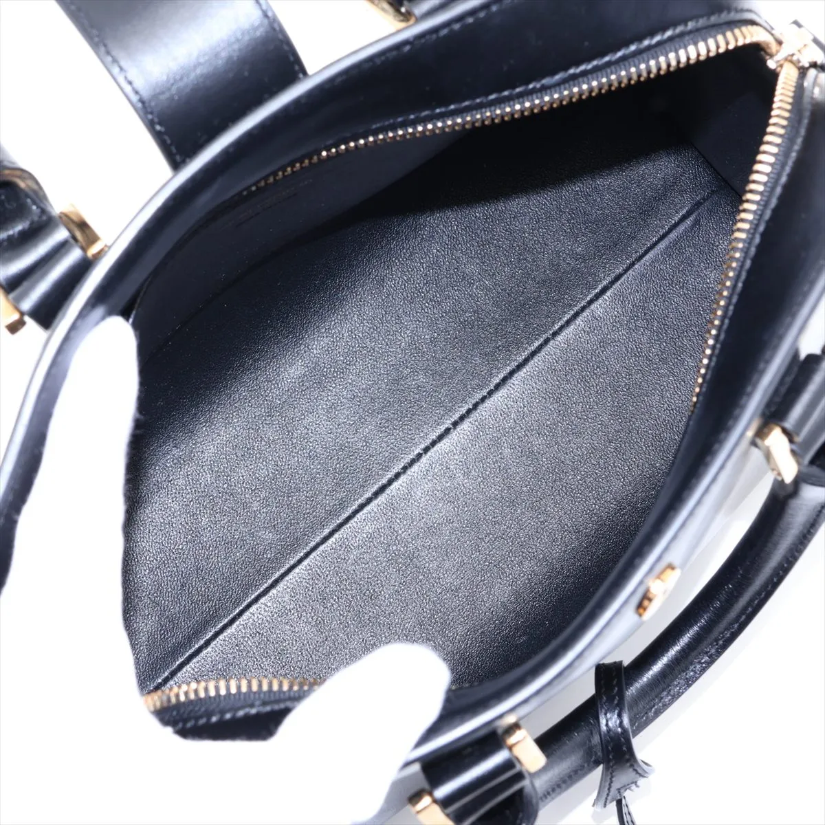 Baby Cabas Leather 2-Way Handbag, Black, 472466 — view 8