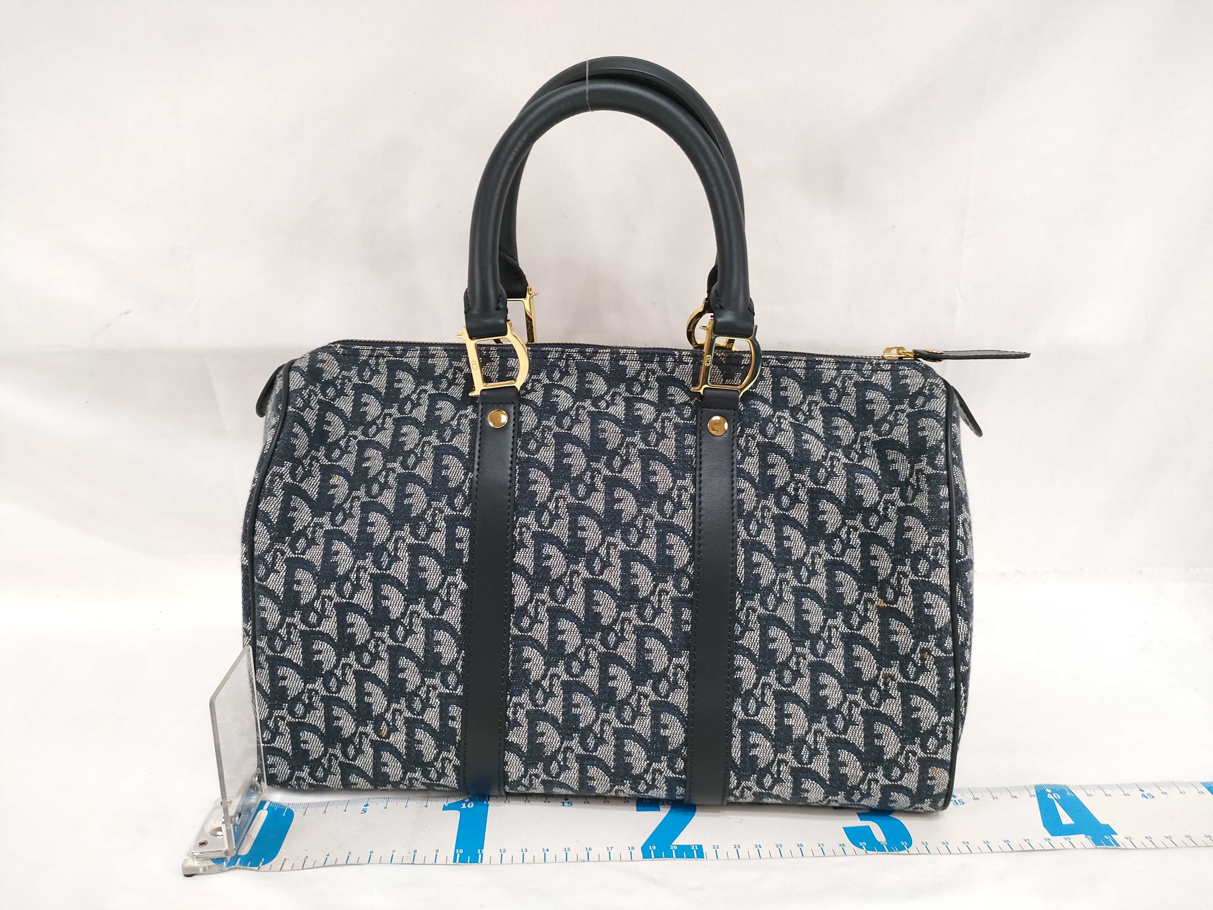 Trotter Canvas x Leather Boston Bag with Gold Hardware — view 2