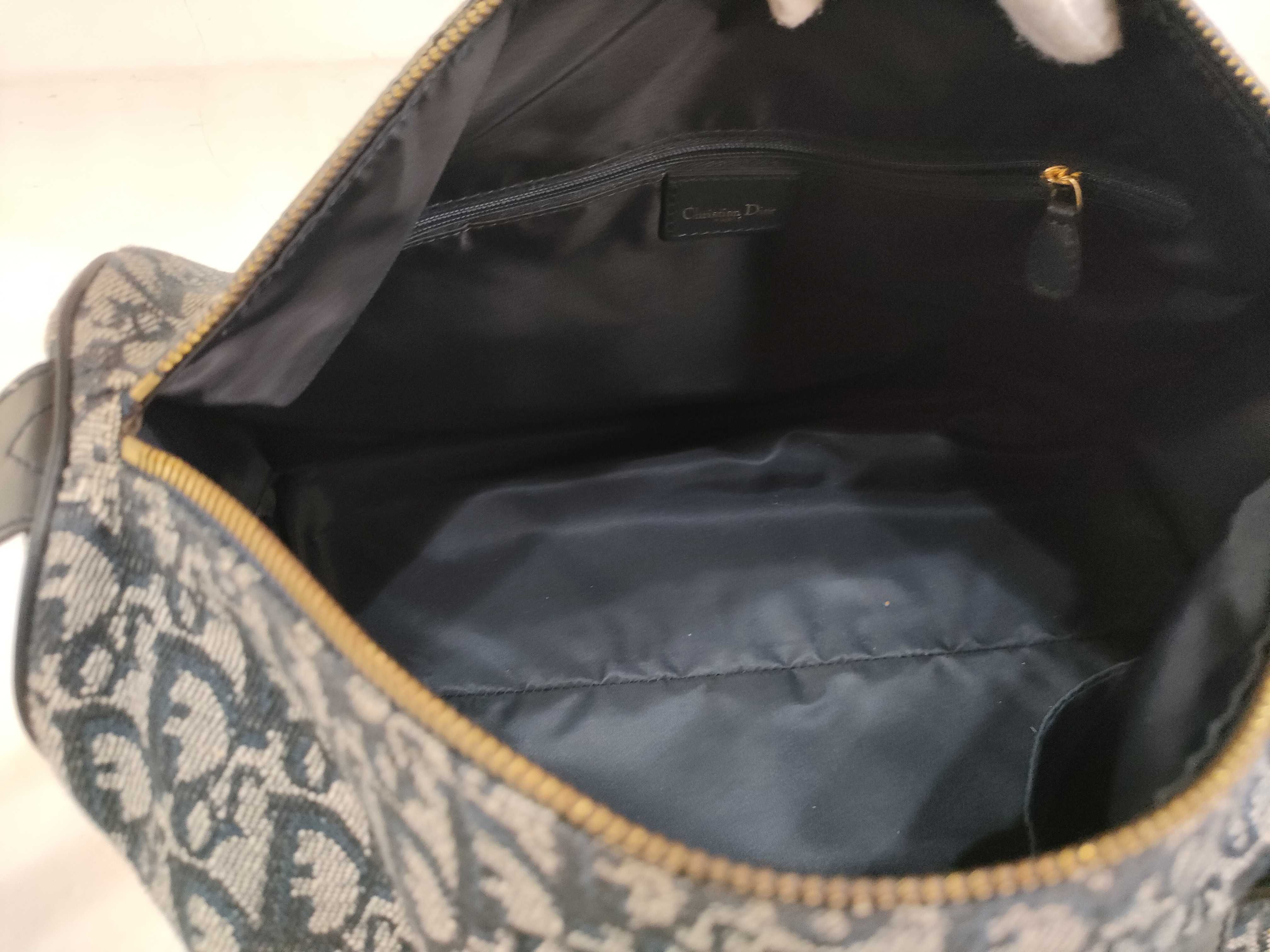 Trotter Canvas x Leather Boston Bag with Gold Hardware — view 13