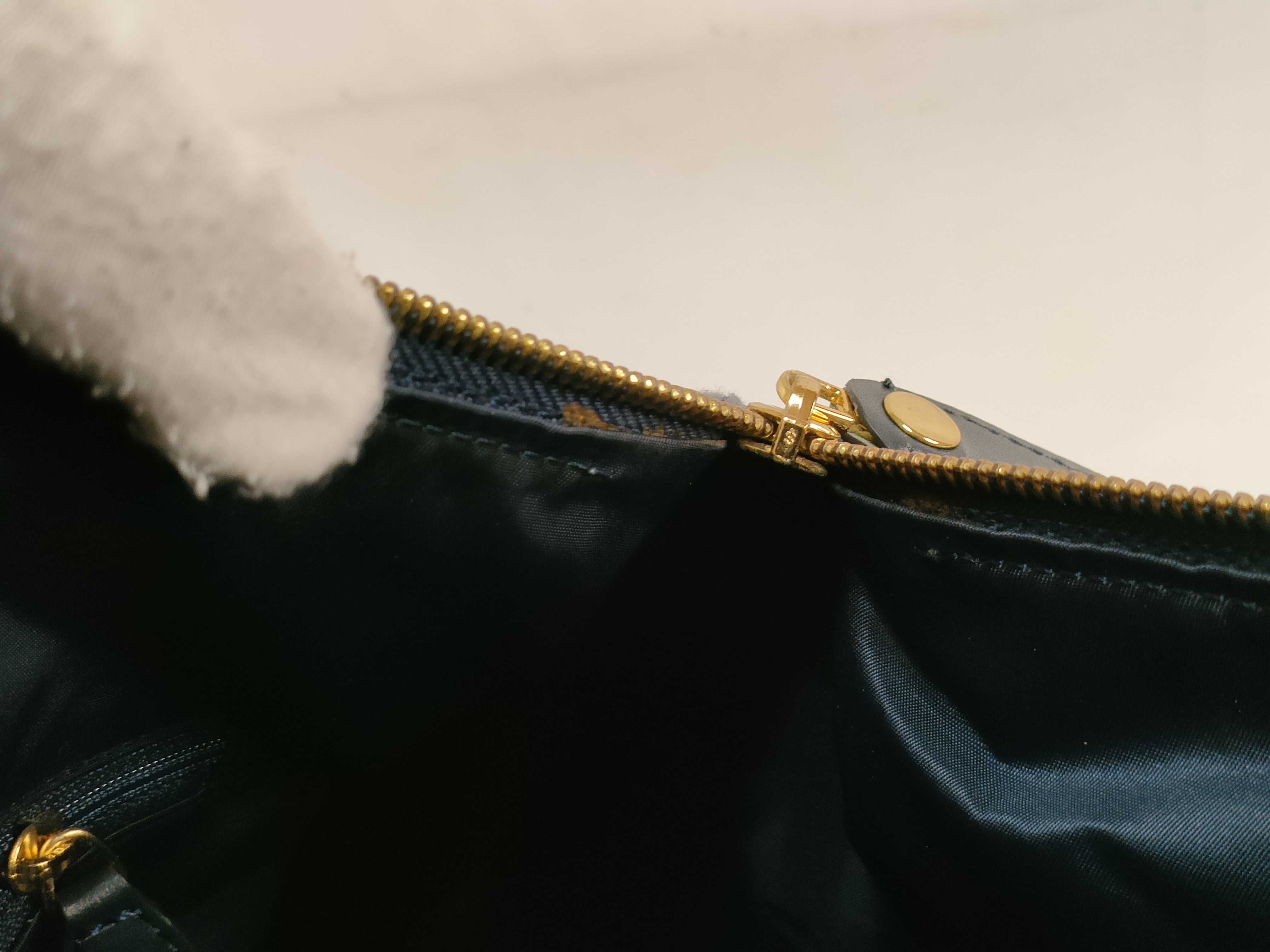 Trotter Canvas x Leather Boston Bag with Gold Hardware — view 14