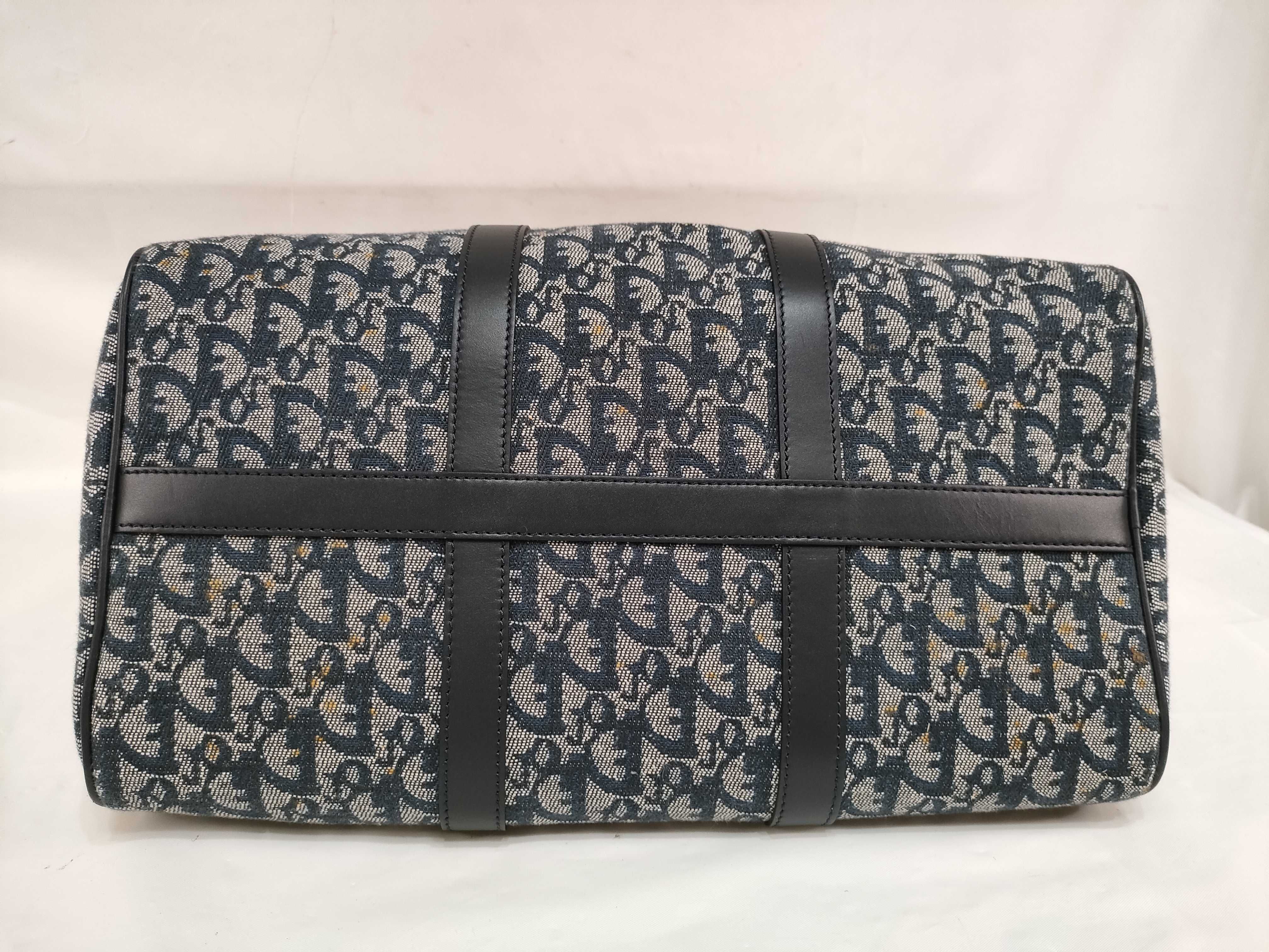 Trotter Canvas x Leather Boston Bag with Gold Hardware — view 9