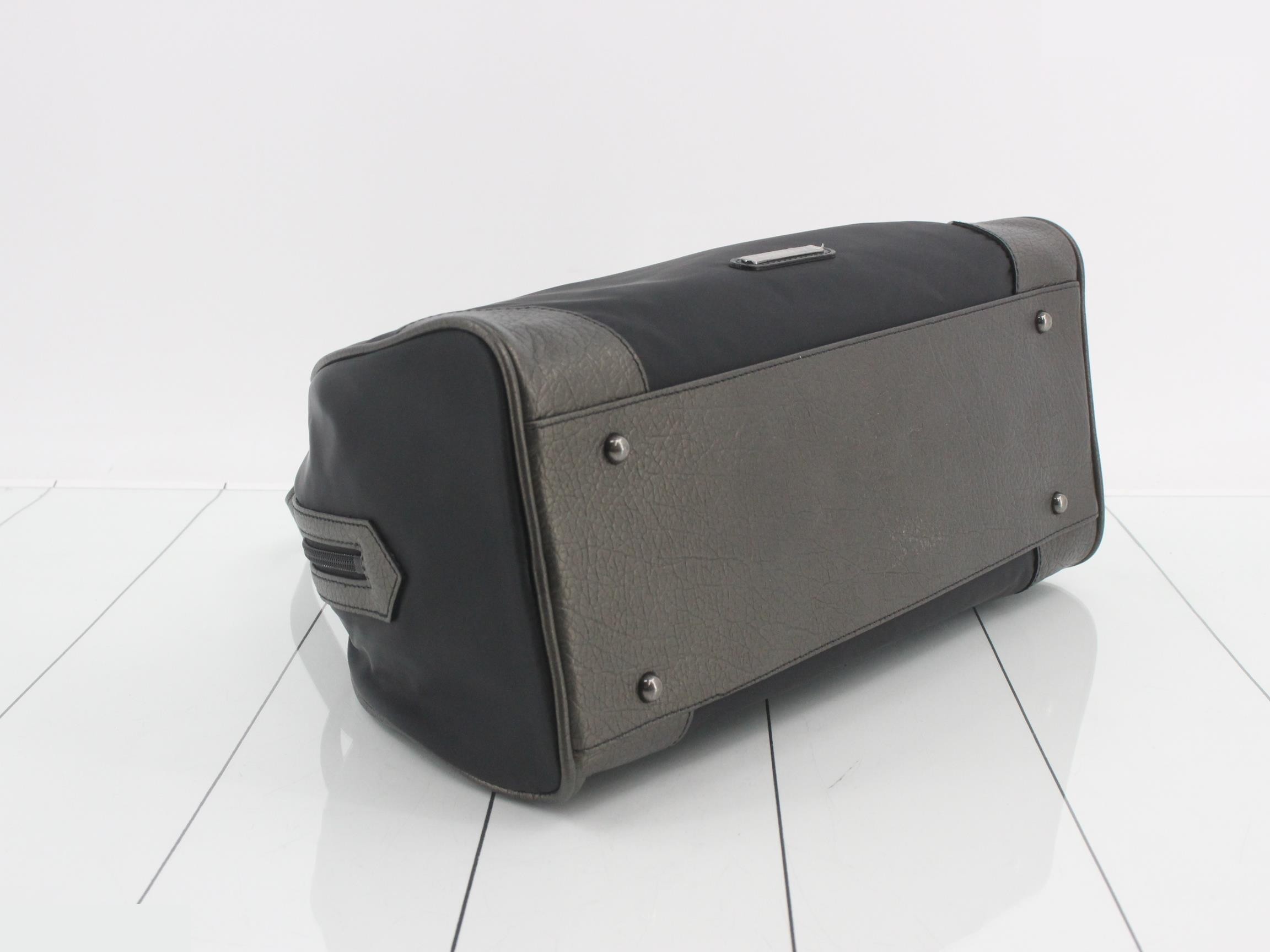 Nylon Leather Logo Plate Bowling Bag - Black — view 5