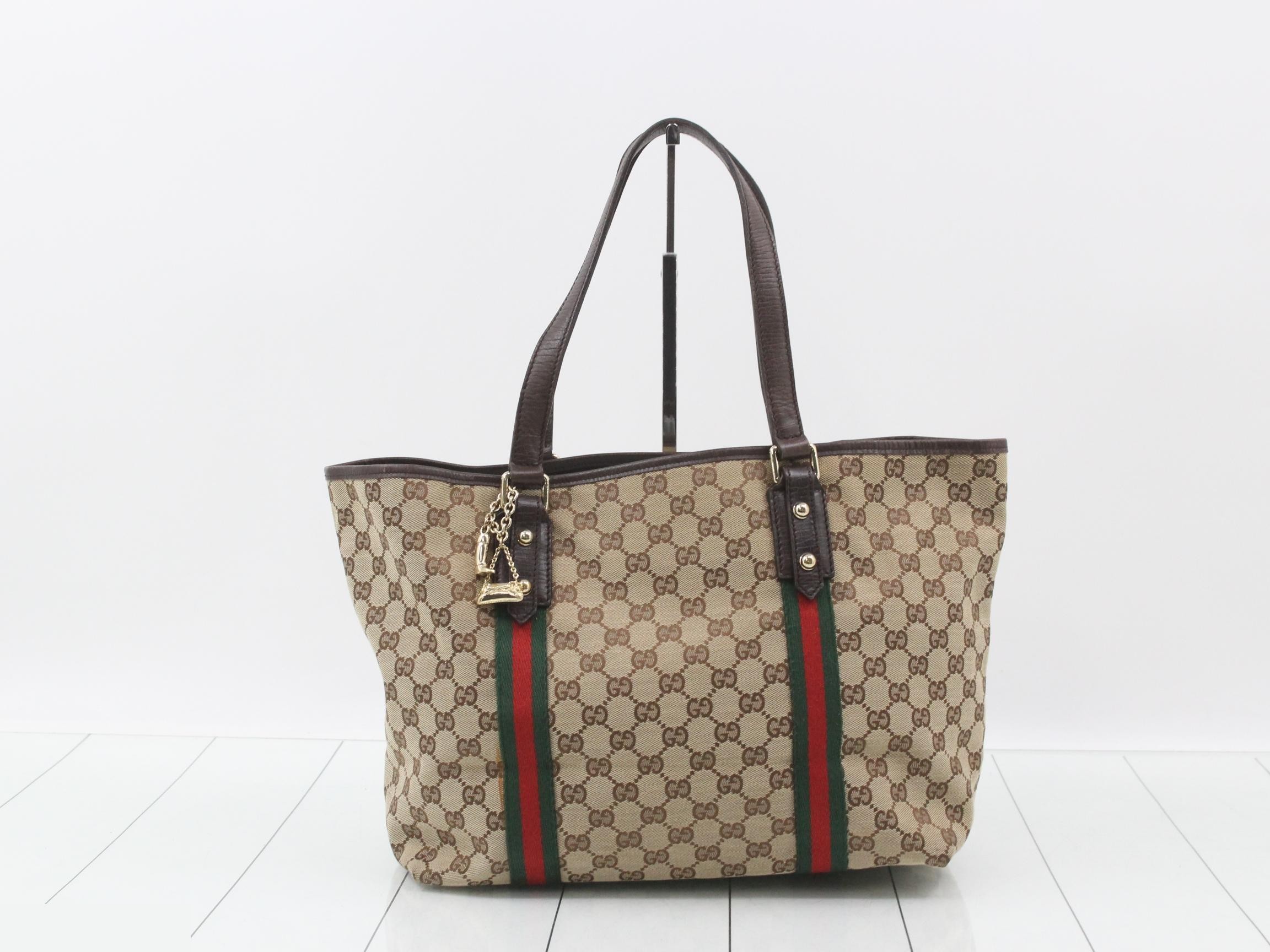 GG Canvas Sherry Line Tote Bag