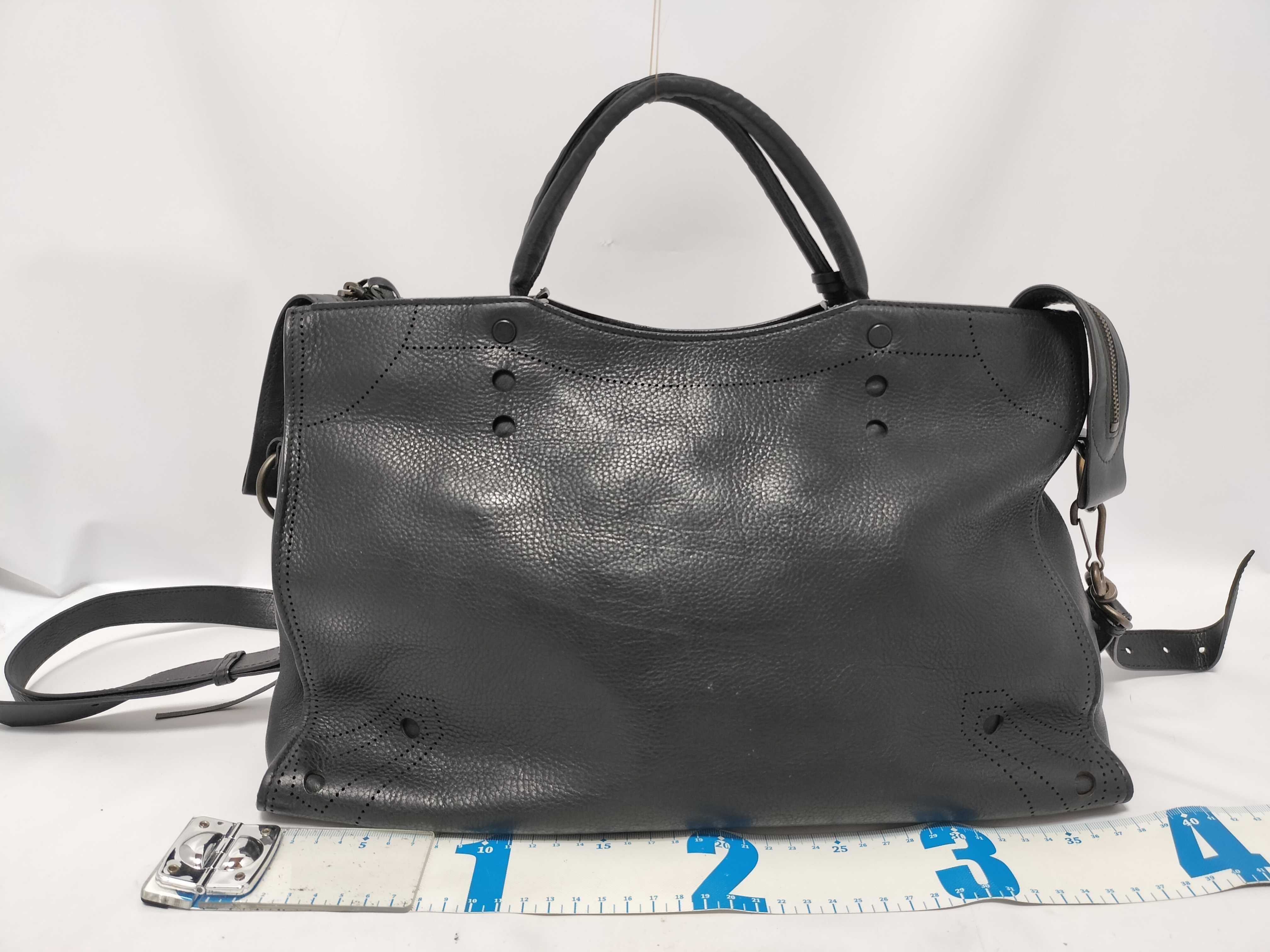 Blackout City Leather 2-Way Handbag, Black, 443514 (Handbag) — view 2