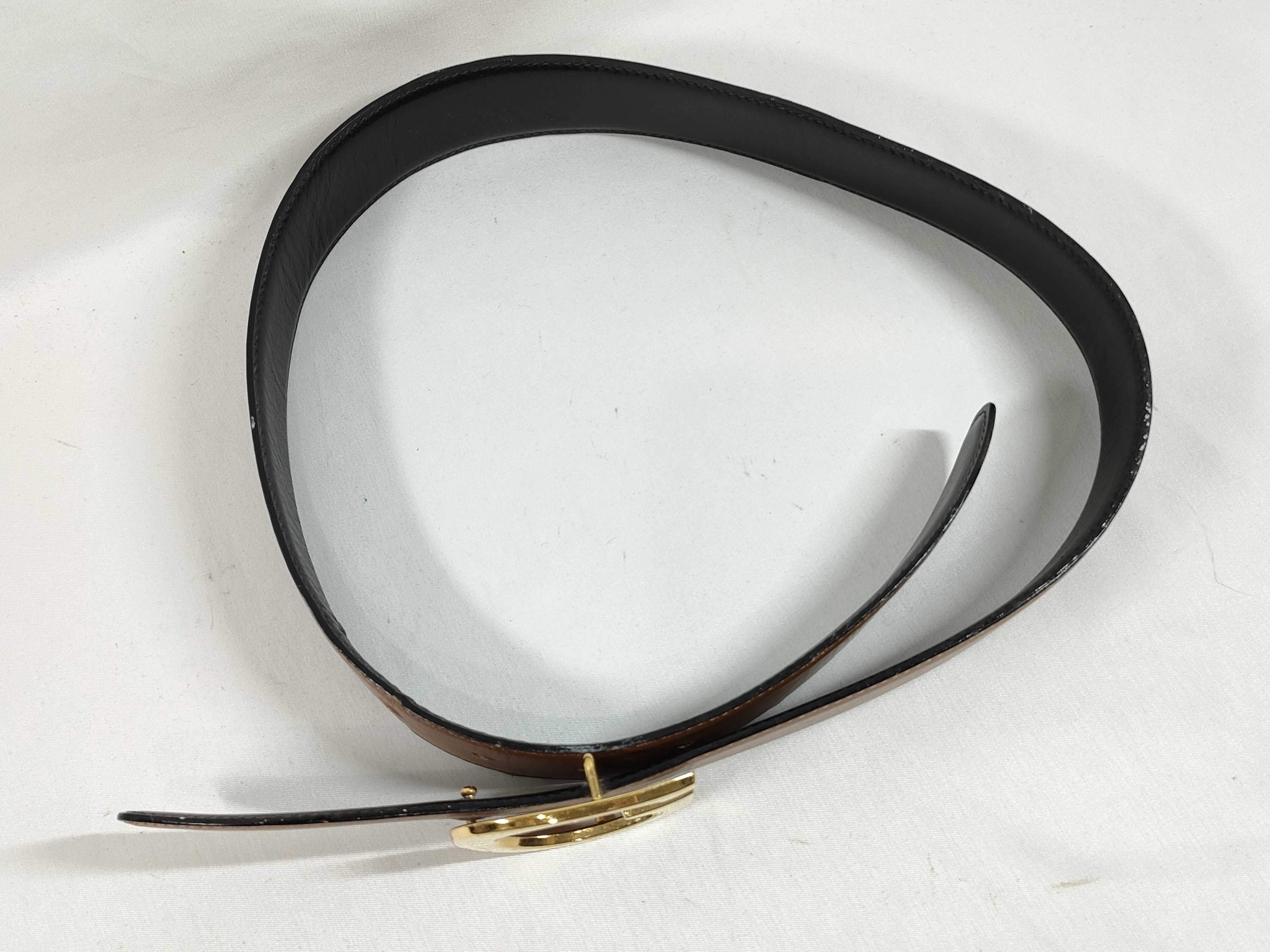 G-buckle reversible leather belt — view 2