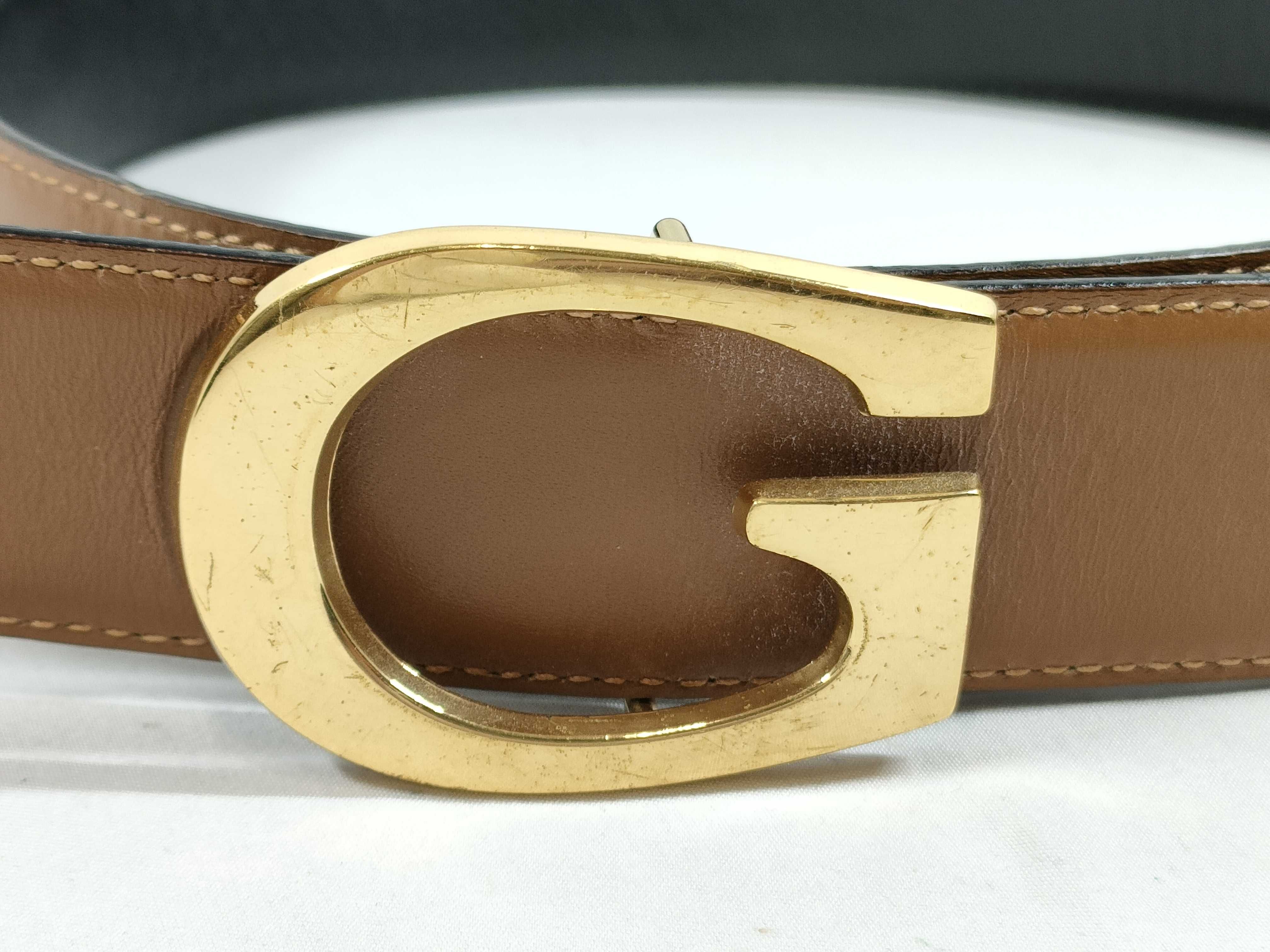 G-buckle reversible leather belt — view 3