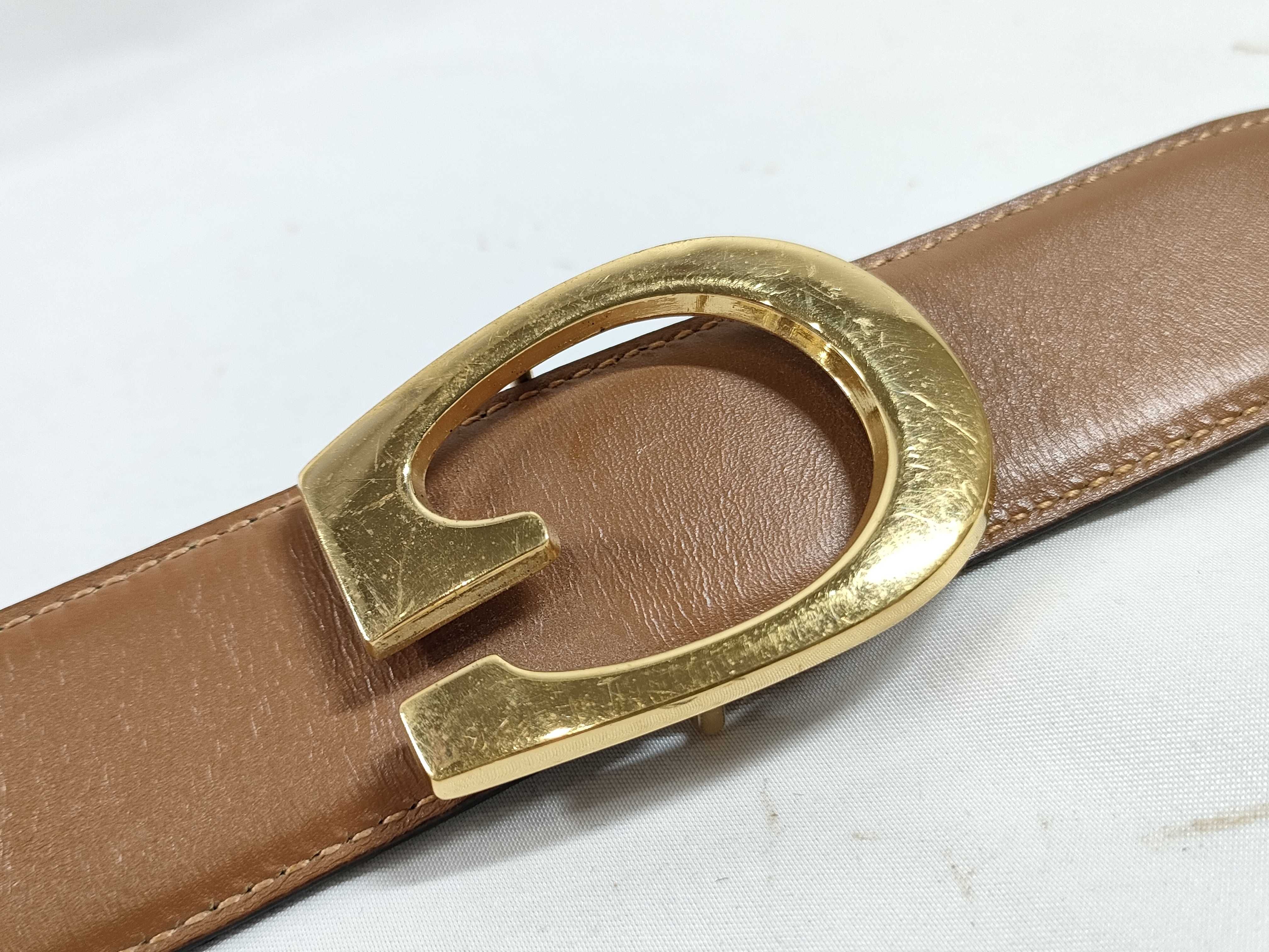 G-buckle reversible leather belt — view 6