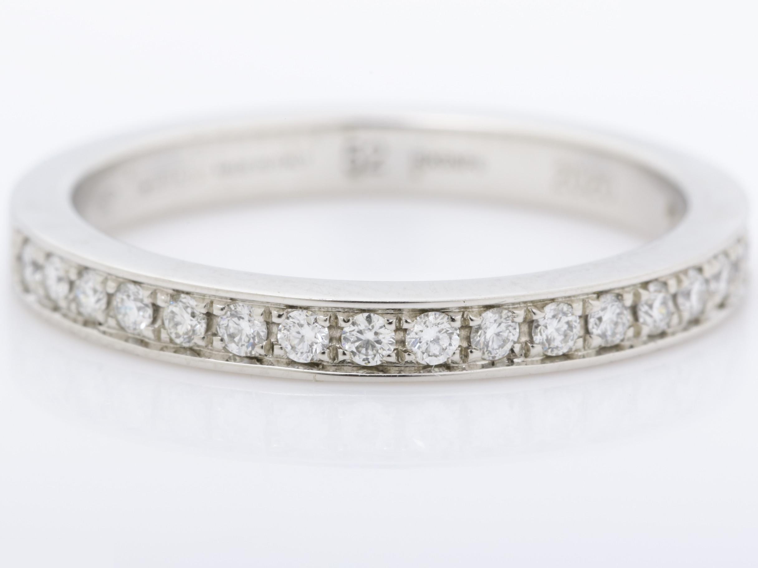 Pt950 Half Eternity Ring, 4.4g, Size #52, Diamond — view 2