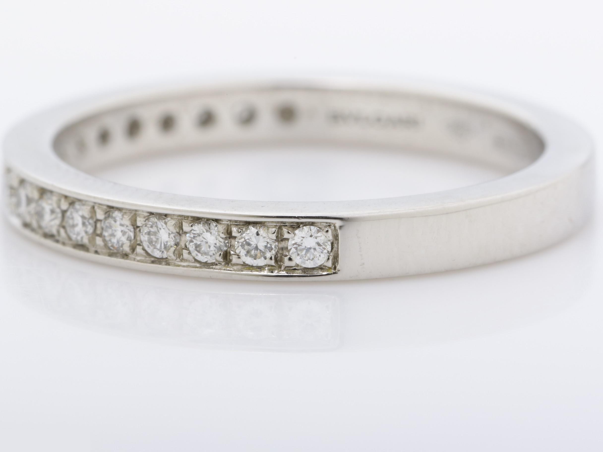 Pt950 Half Eternity Ring, 4.4g, Size #52, Diamond — view 3